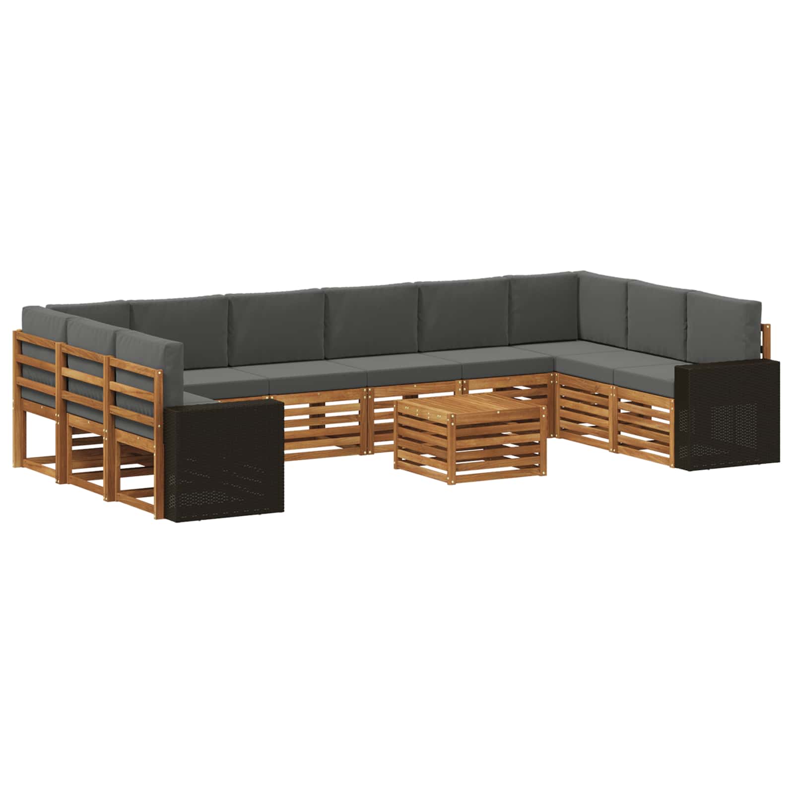 Ensemble de canapés d'extérieur 11 pcs Naturel et Anthracite - XIOS