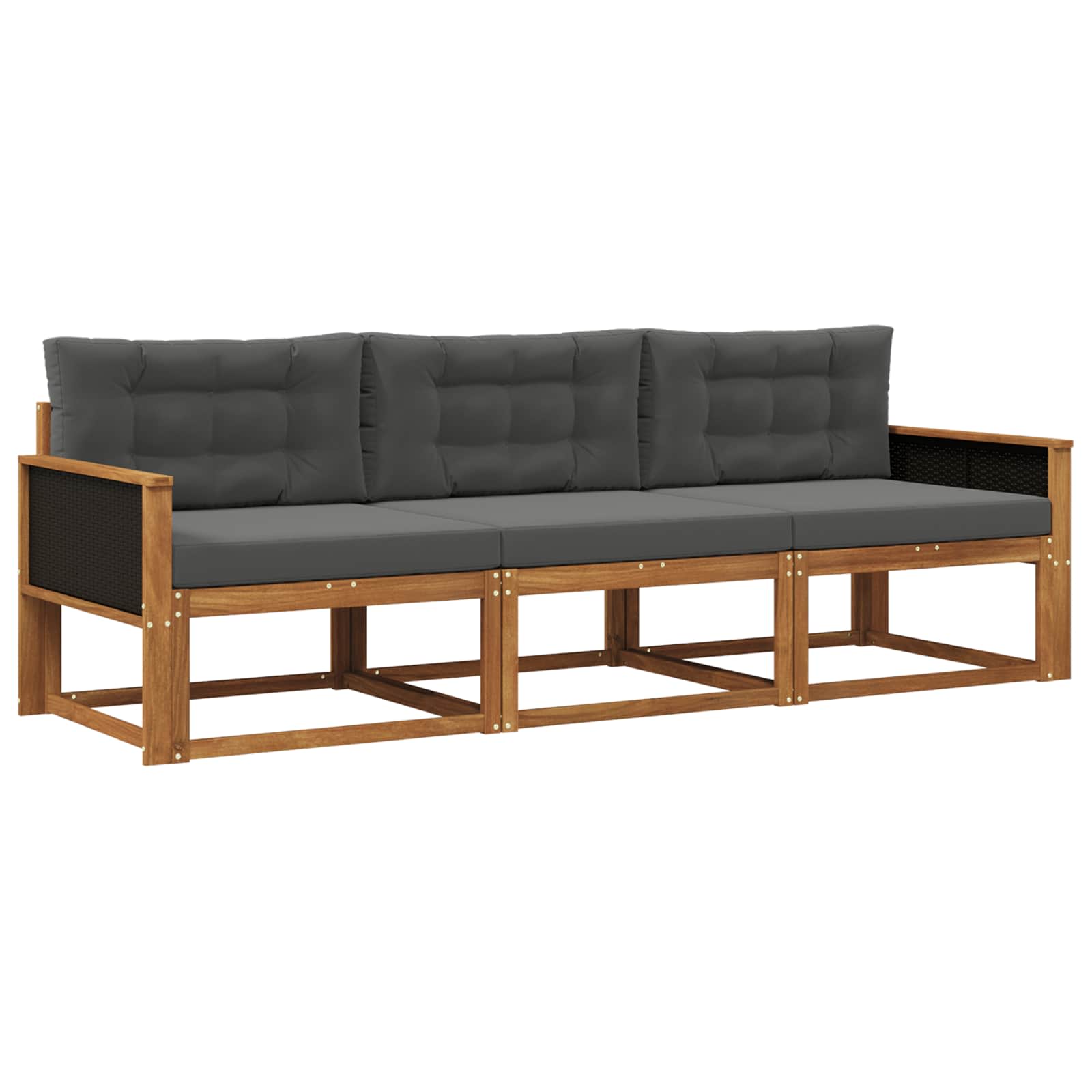 Ensemble de canapés d'extérieur 3 pcs Naturel et Anthracite - XIOS