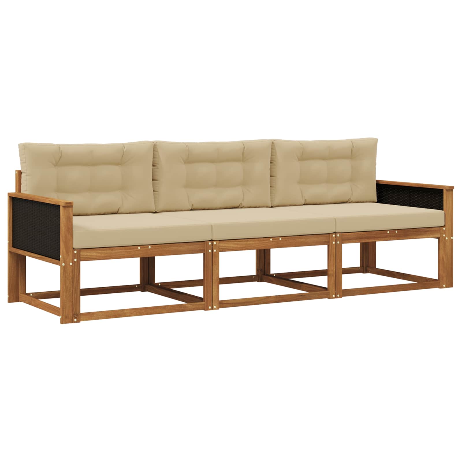 Ensemble de canapés d'extérieur 3 pcs Naturel et Beige - XIOS
