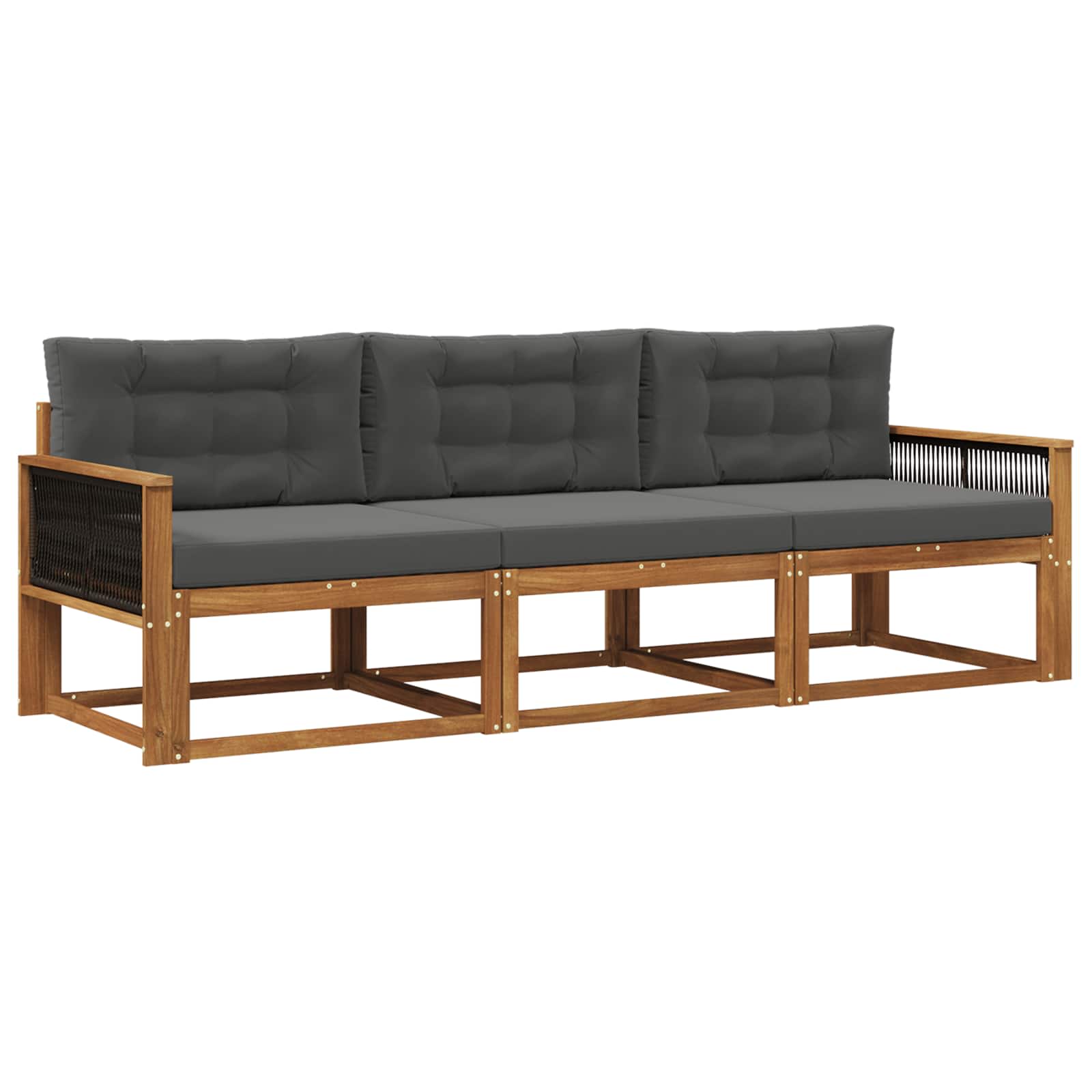 Ensemble de canapés d'extérieur 3 pcs Naturel et Anthracite - XIOS
