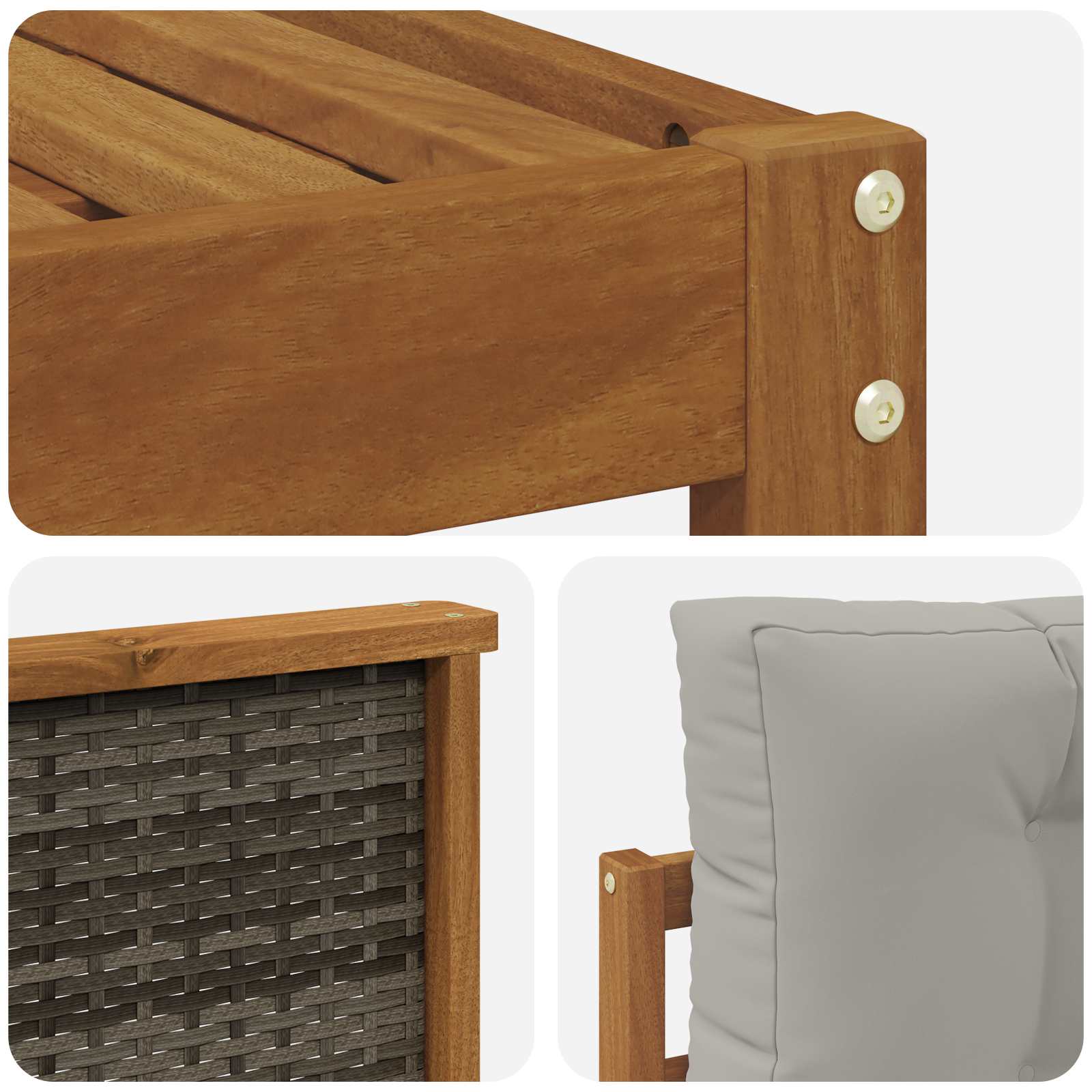 Ensemble de canapés d'extérieur 5 pcs Naturel et Gris clair - XIOS
