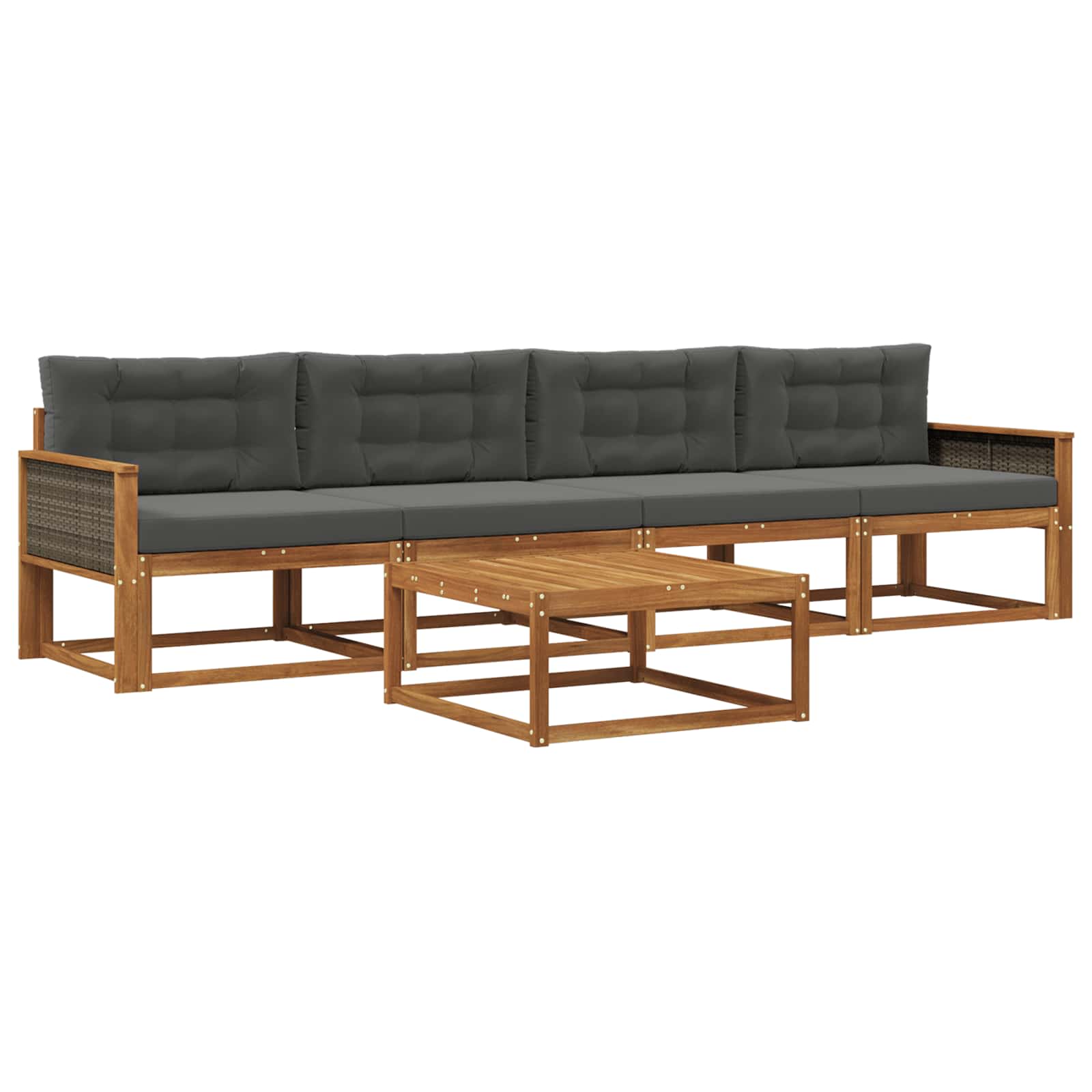 Ensemble de canapés d'extérieur 5 pcs Naturel et Anthracite - XIOS