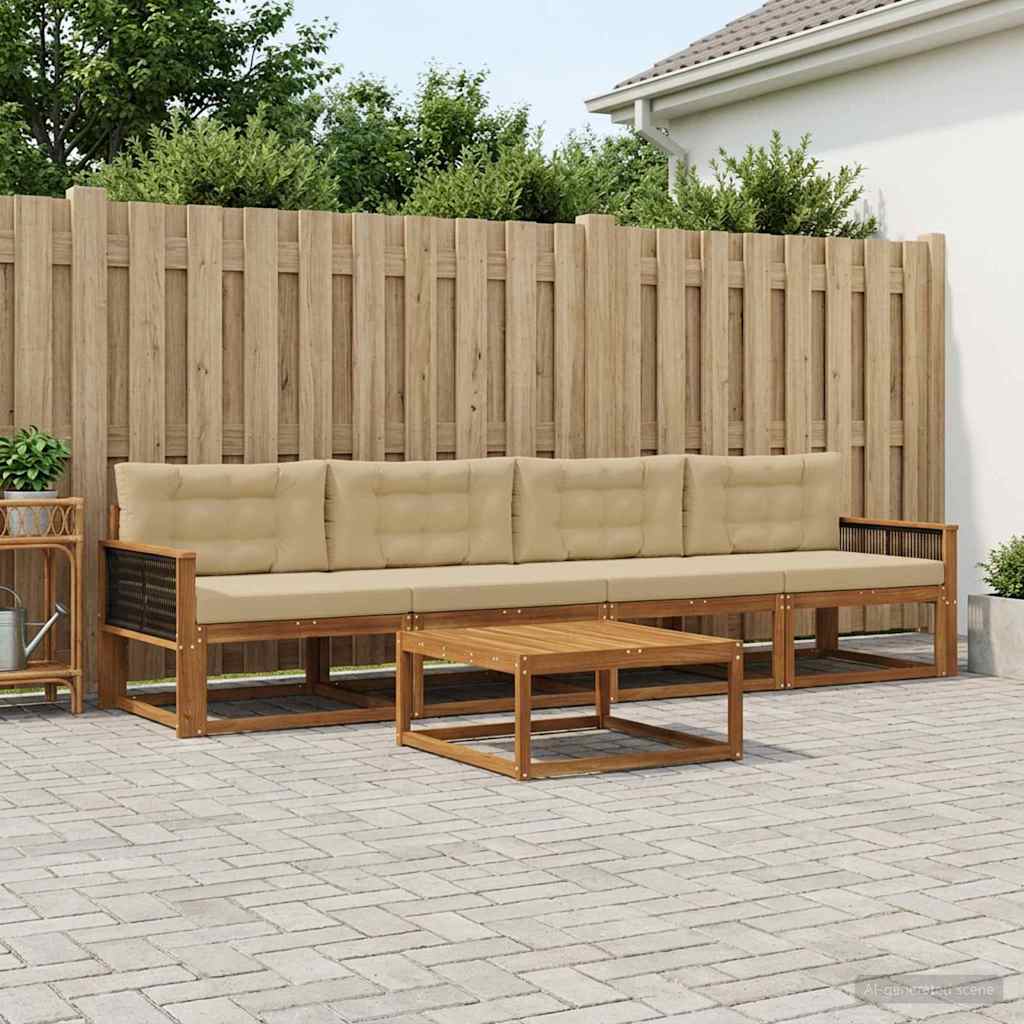 Ensemble de canapés d'extérieur 5 pcs Naturel et Beige - XIOS