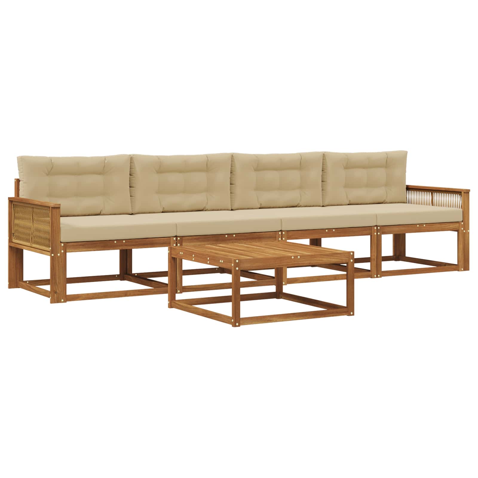 Ensemble de canapés d'extérieur 5 pcs Naturel et Beige - XIOS