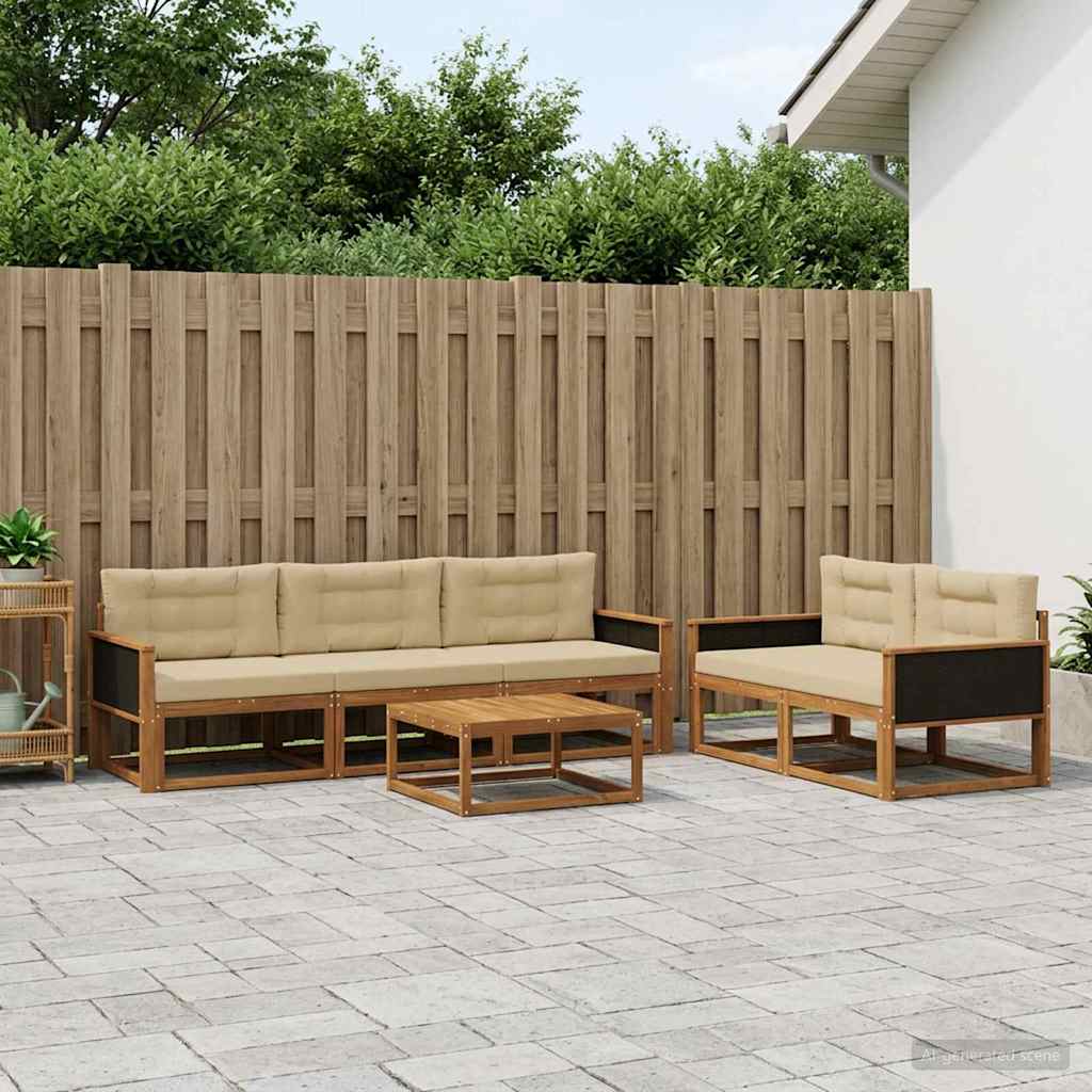 Ensemble de canapés d'extérieur 6 pcs Naturel et Beige - XIOS
