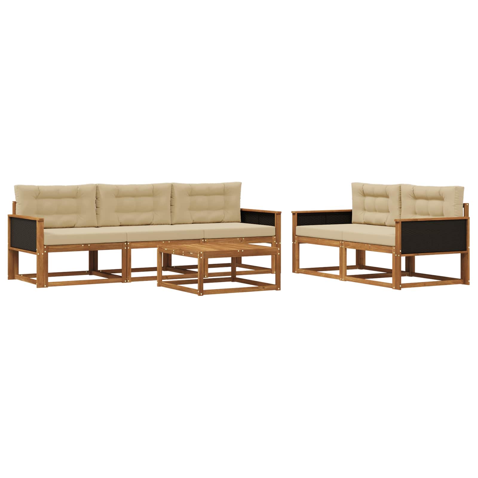 Ensemble de canapés d'extérieur 6 pcs Naturel et Beige - XIOS