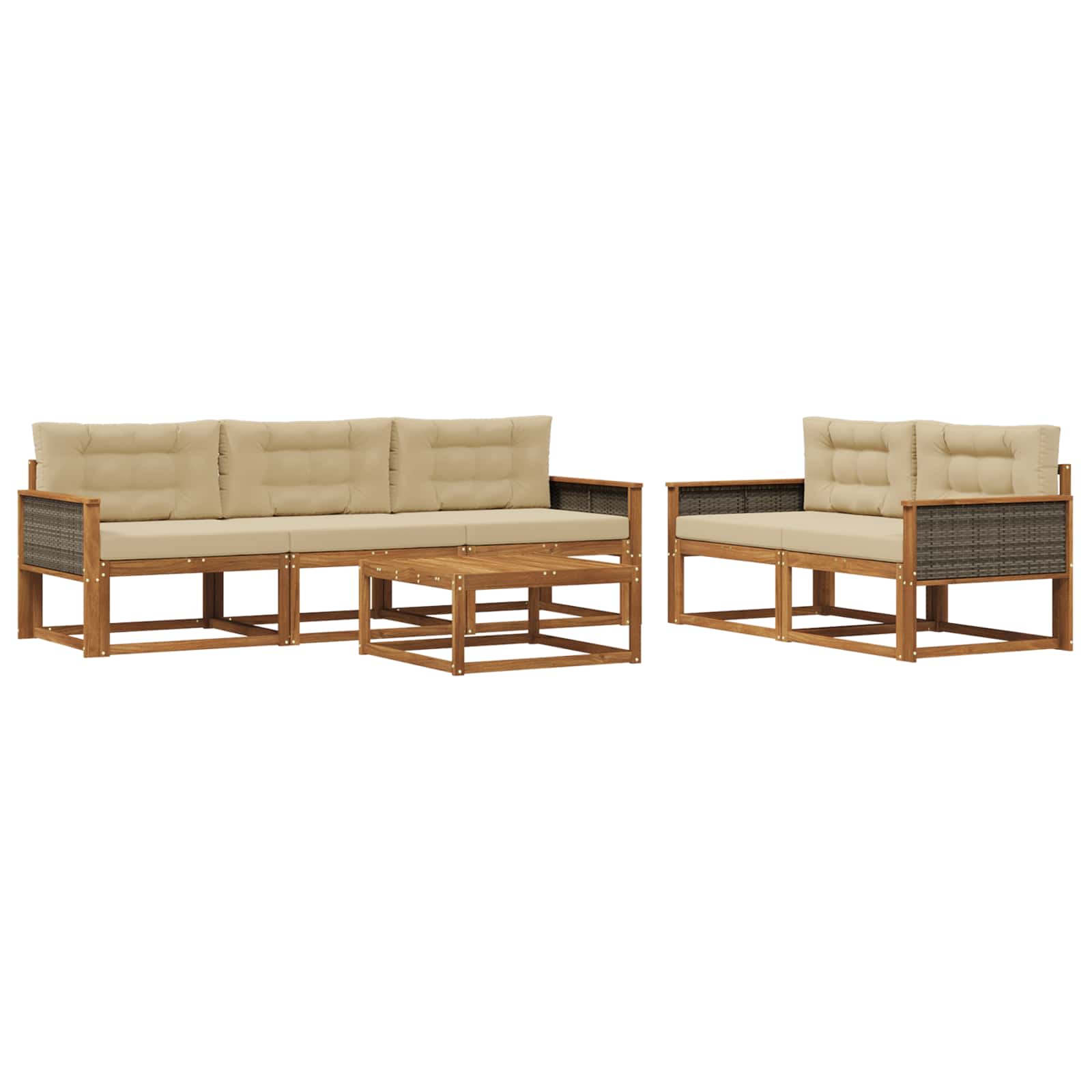 Ensemble de canapés d'extérieur 6 pcs Naturel et Beige - XIOS