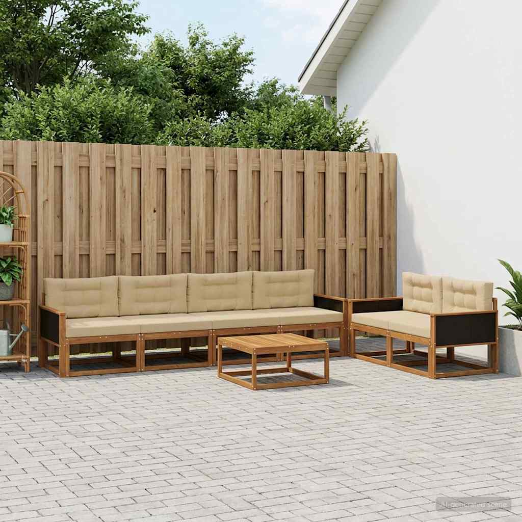 Ensemble de canapés d'extérieur 7 pcs Naturel et Beige - XIOS