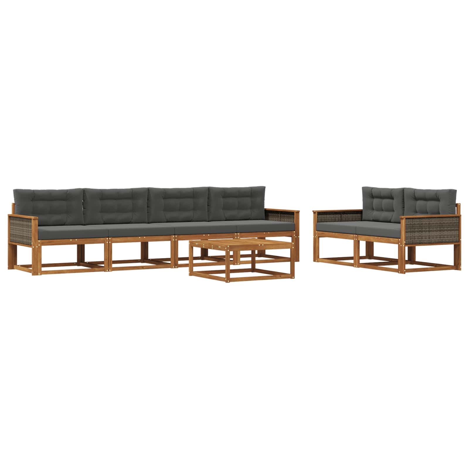 Ensemble de canapés d'extérieur 7 pcs Naturel et Anthracite - XIOS