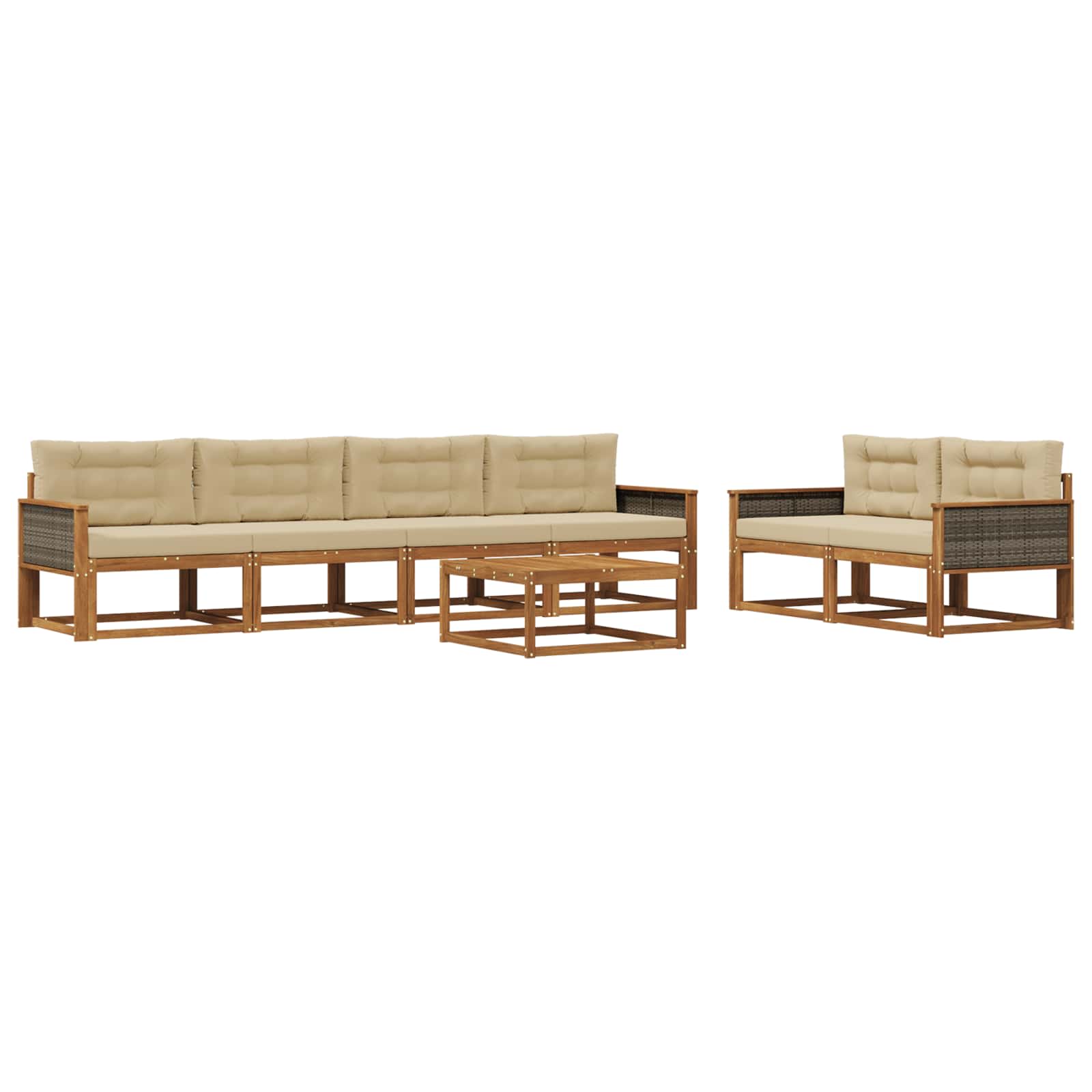 Ensemble de canapés d'extérieur 7 pcs Naturel et Beige - XIOS