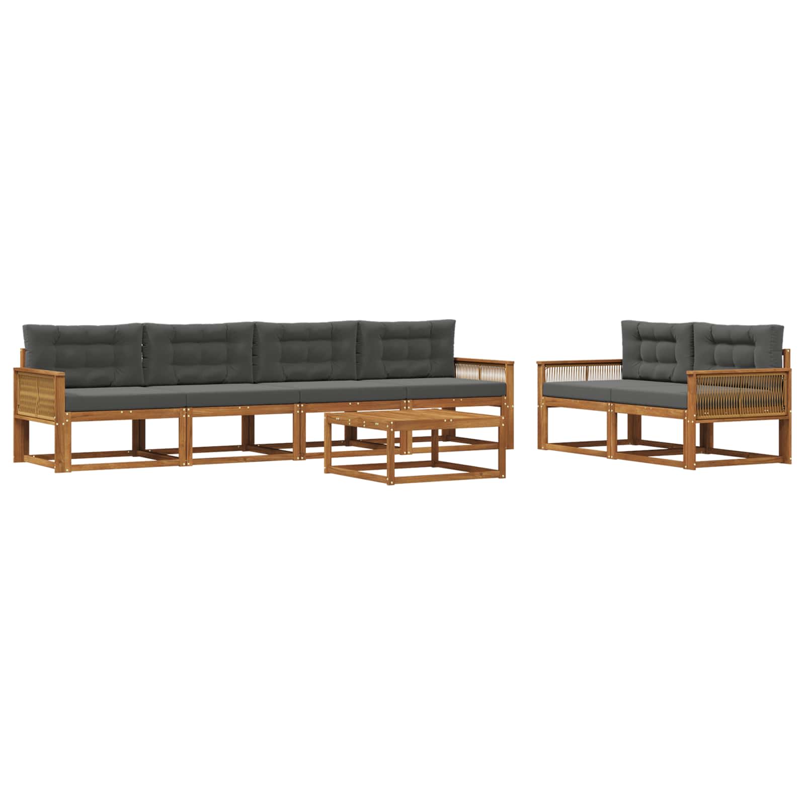Ensemble de canapés d'extérieur 7 pcs Naturel et Anthracite - XIOS