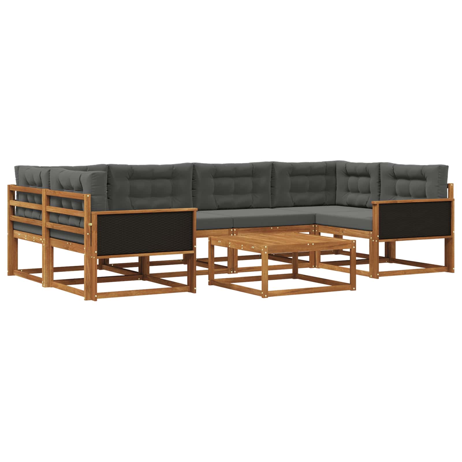 Ensemble de canapés d'extérieur 7 pcs Naturel et Anthracite - XIOS