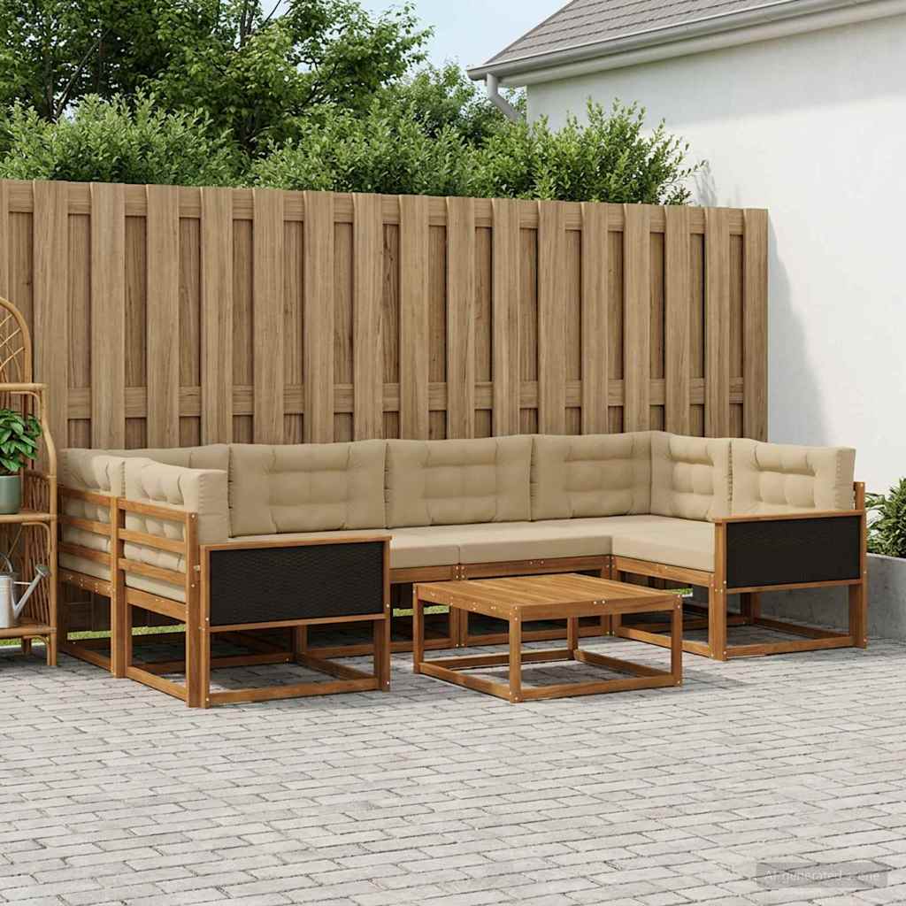 Ensemble de canapés d'extérieur 7 pcs Naturel et Beige - XIOS