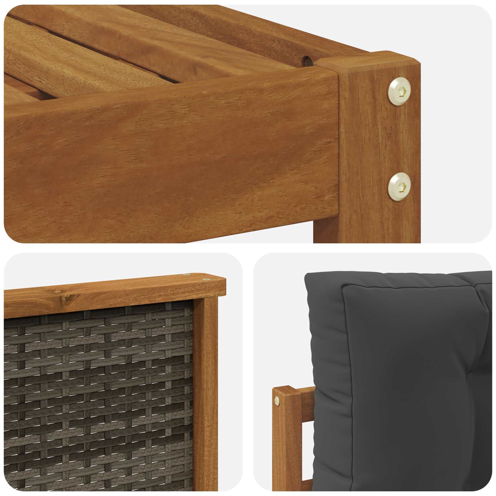 Ensemble de canapés d'extérieur 7 pcs Naturel et Anthracite - XIOS