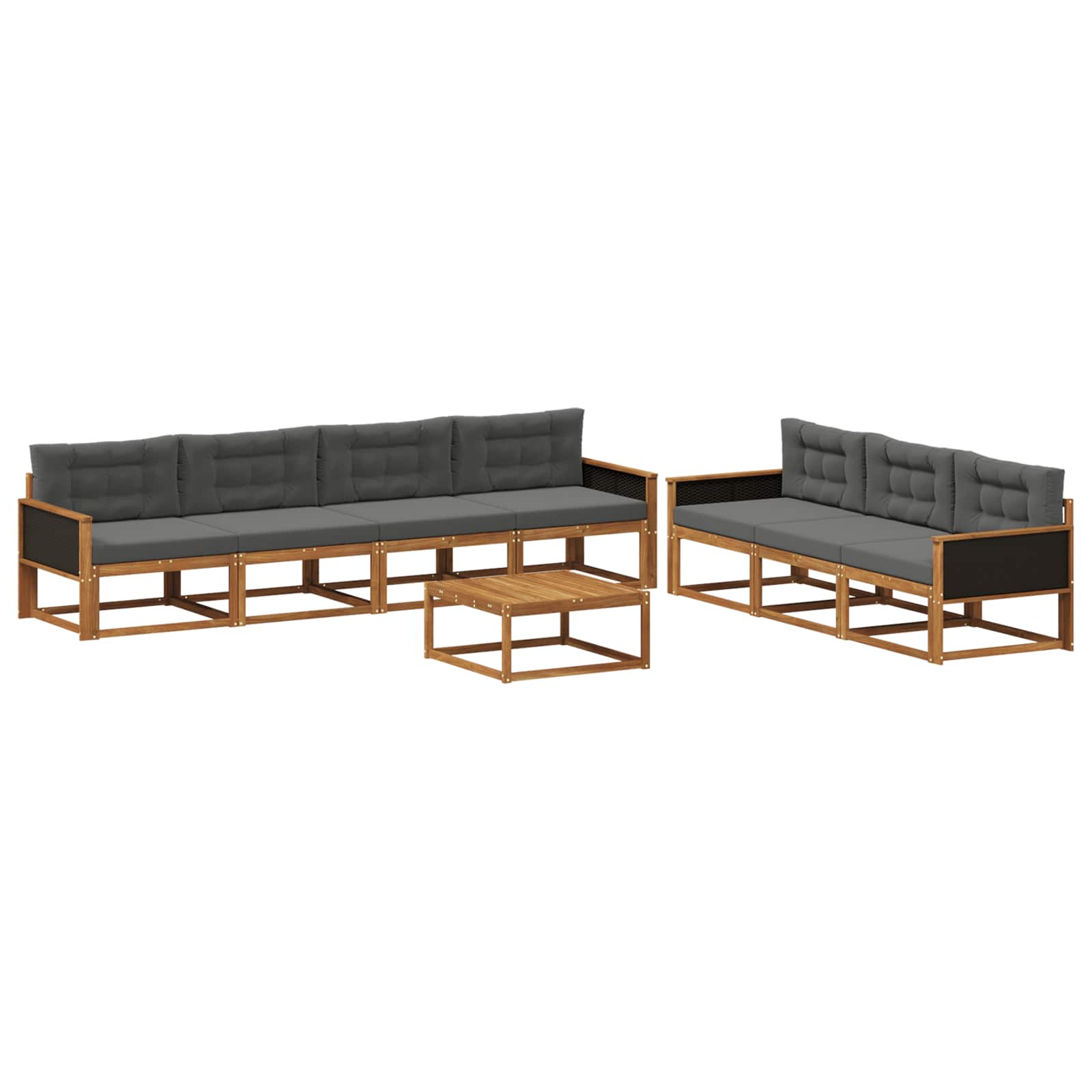 Ensemble de canapés d'extérieur 8 pcs Naturel et Anthracite - XIOS