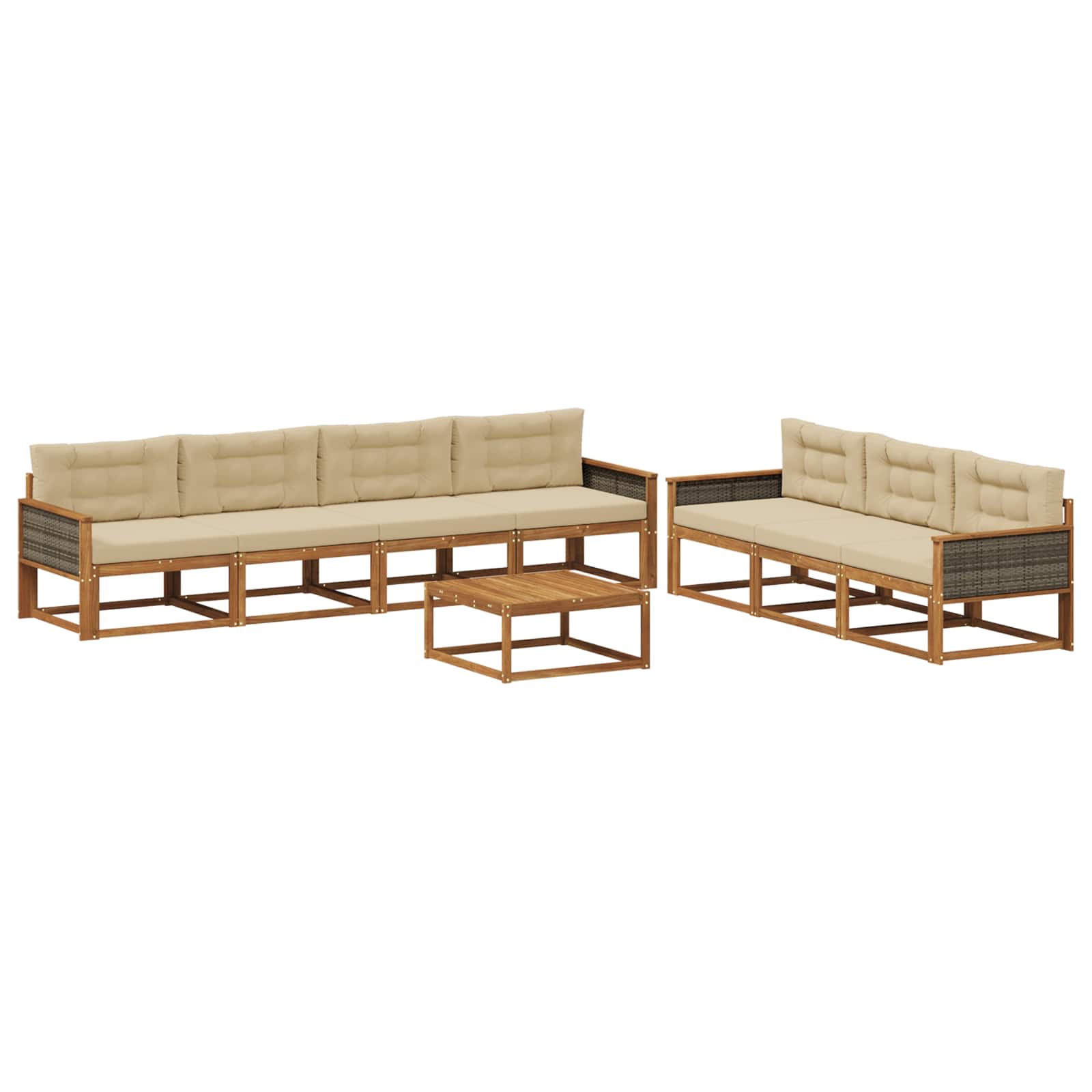 Ensemble de canapés d'extérieur 8 pcs Naturel et Beige - XIOS
