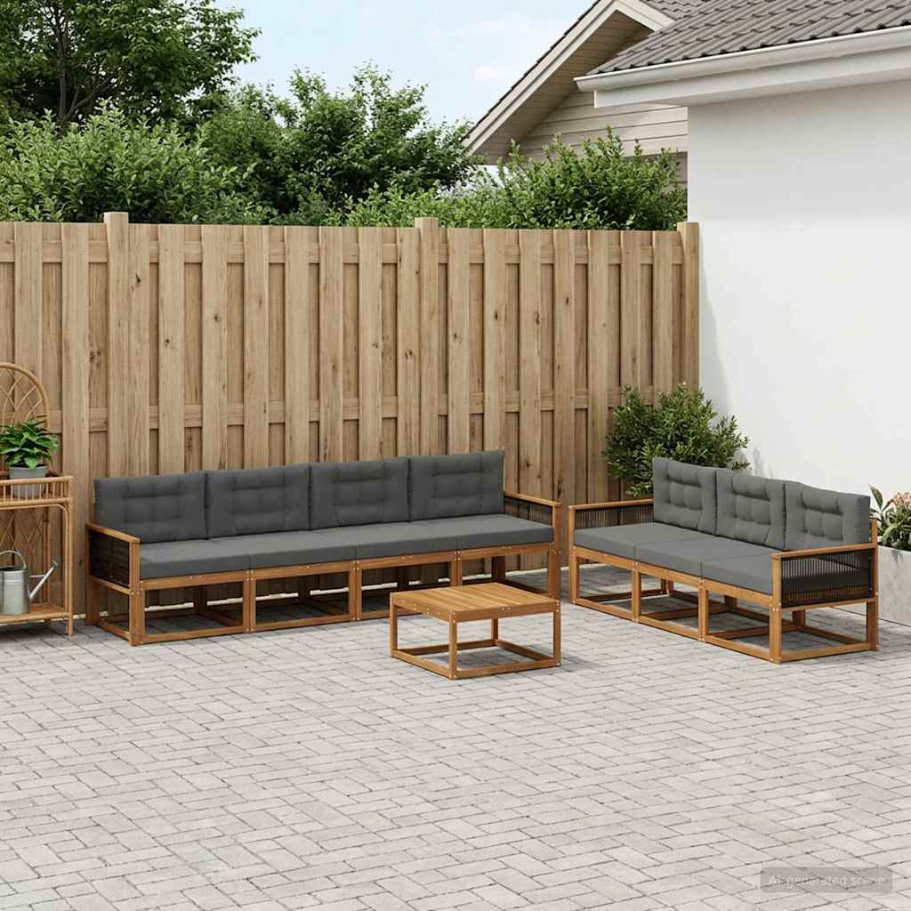 Ensemble de canapés d'extérieur 8 pcs Naturel et Anthracite - XIOS