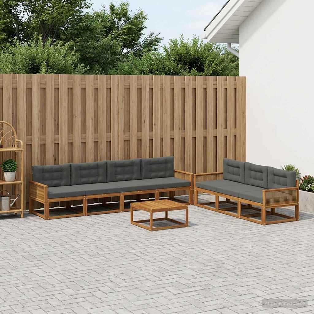 Ensemble de canapés d'extérieur 8 pcs Naturel et Anthracite - XIOS