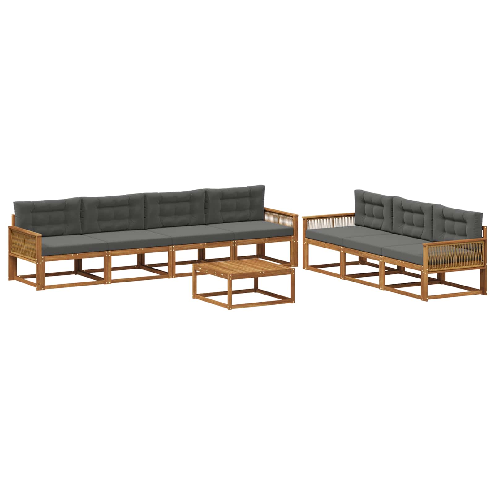 Ensemble de canapés d'extérieur 8 pcs Naturel et Anthracite - XIOS