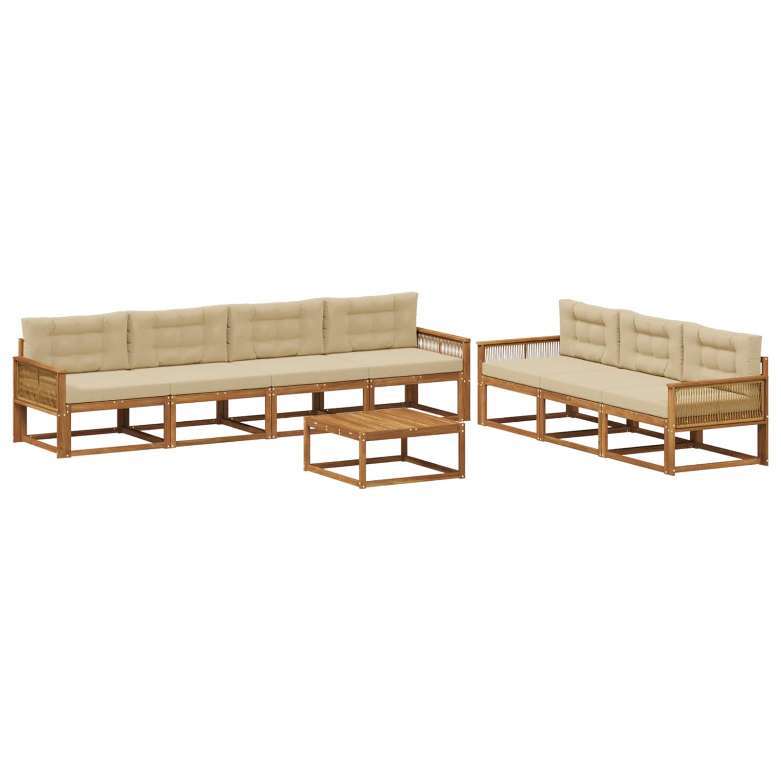 Ensemble de canapés d'extérieur 8 pcs Naturel et Beige - XIOS