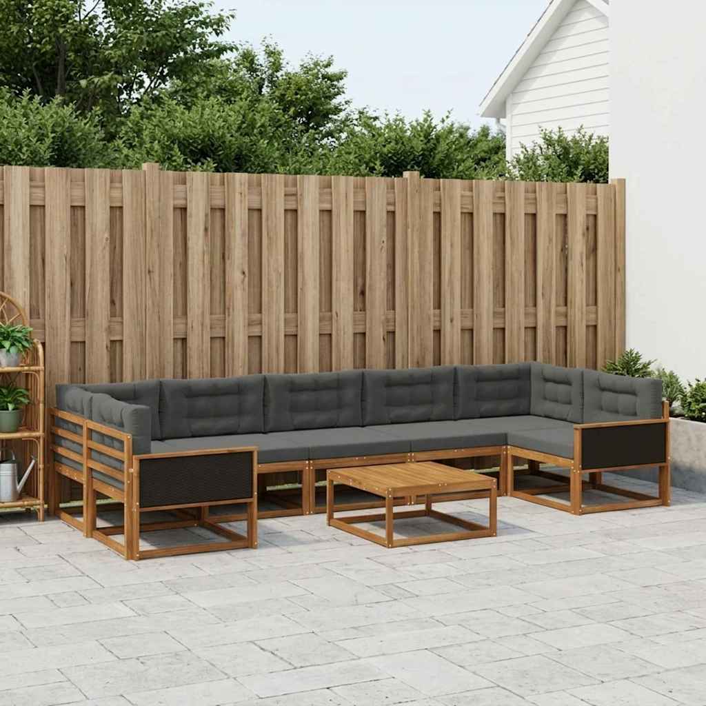 Ensemble de canapés d'extérieur 8 pcs Naturel et Anthracite - XIOS