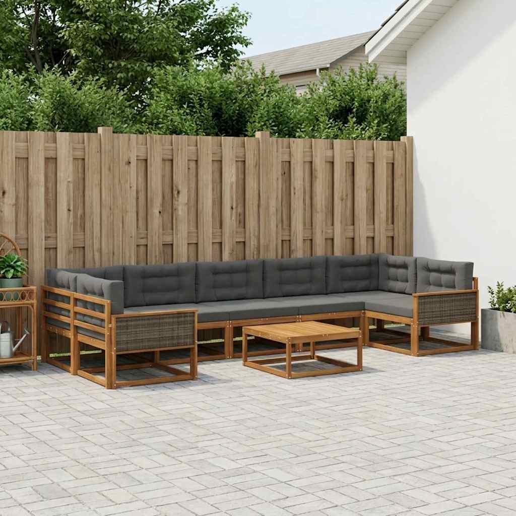 Ensemble de canapés d'extérieur 8 pcs Naturel et Anthracite - XIOS
