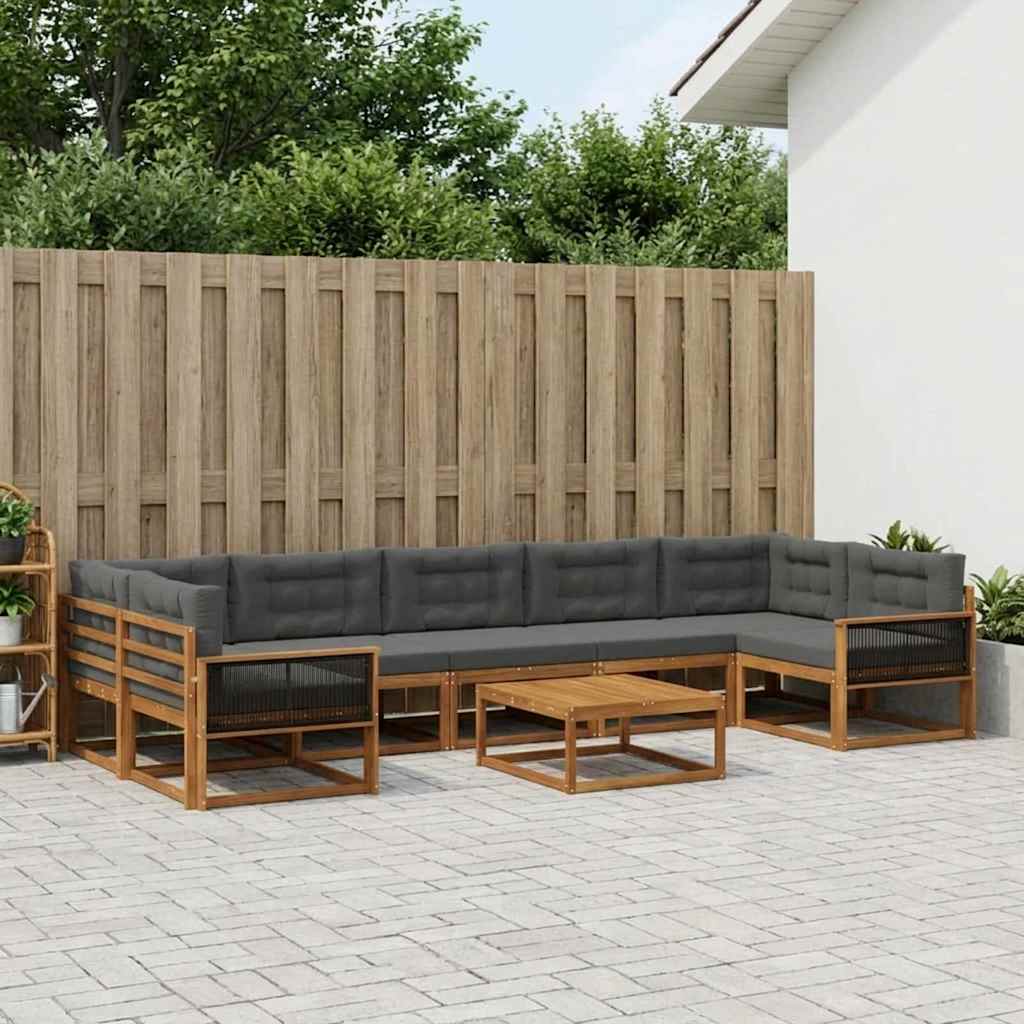 Ensemble de canapés d'extérieur 8 pcs Naturel et Anthracite - XIOS