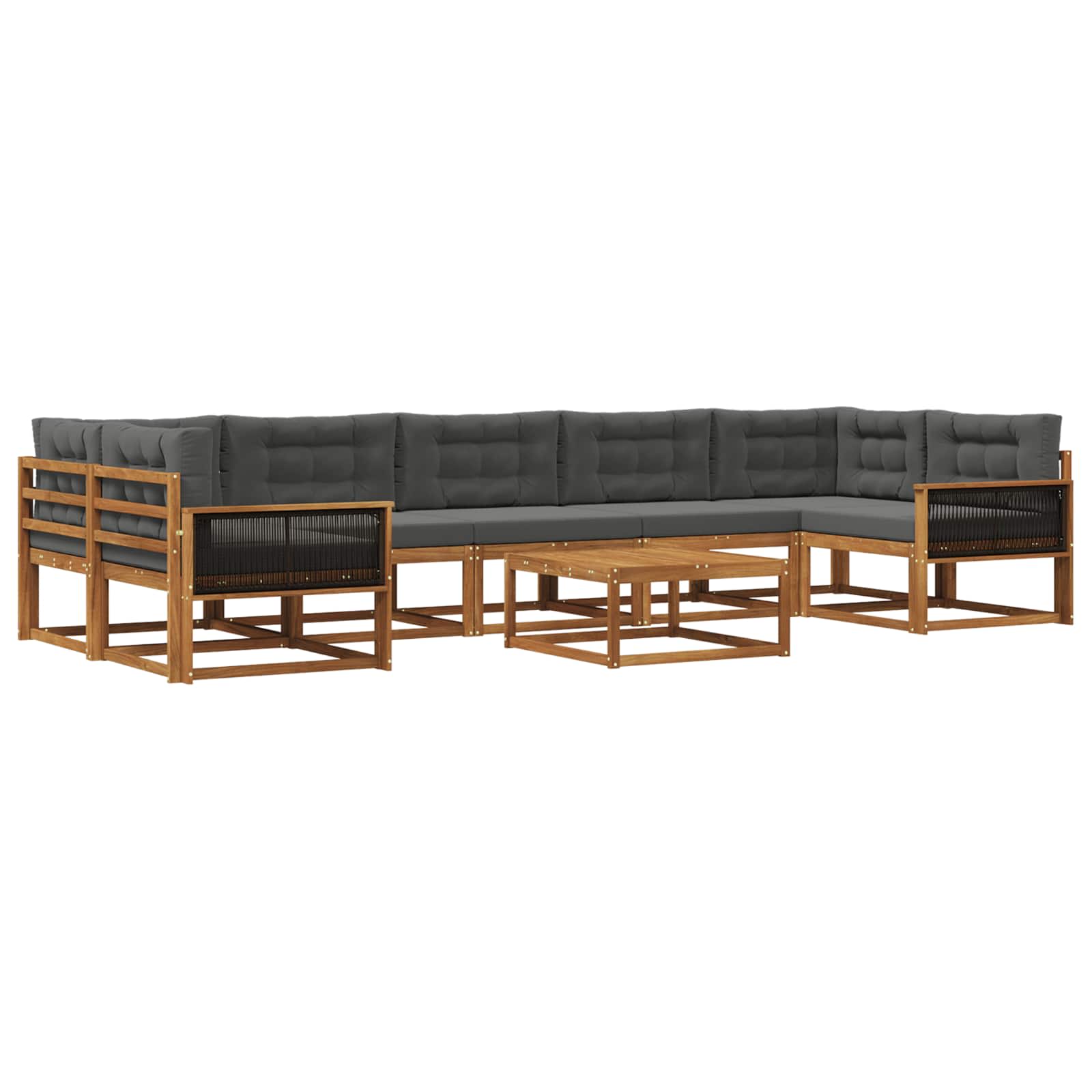 Ensemble de canapés d'extérieur 8 pcs Naturel et Anthracite - XIOS