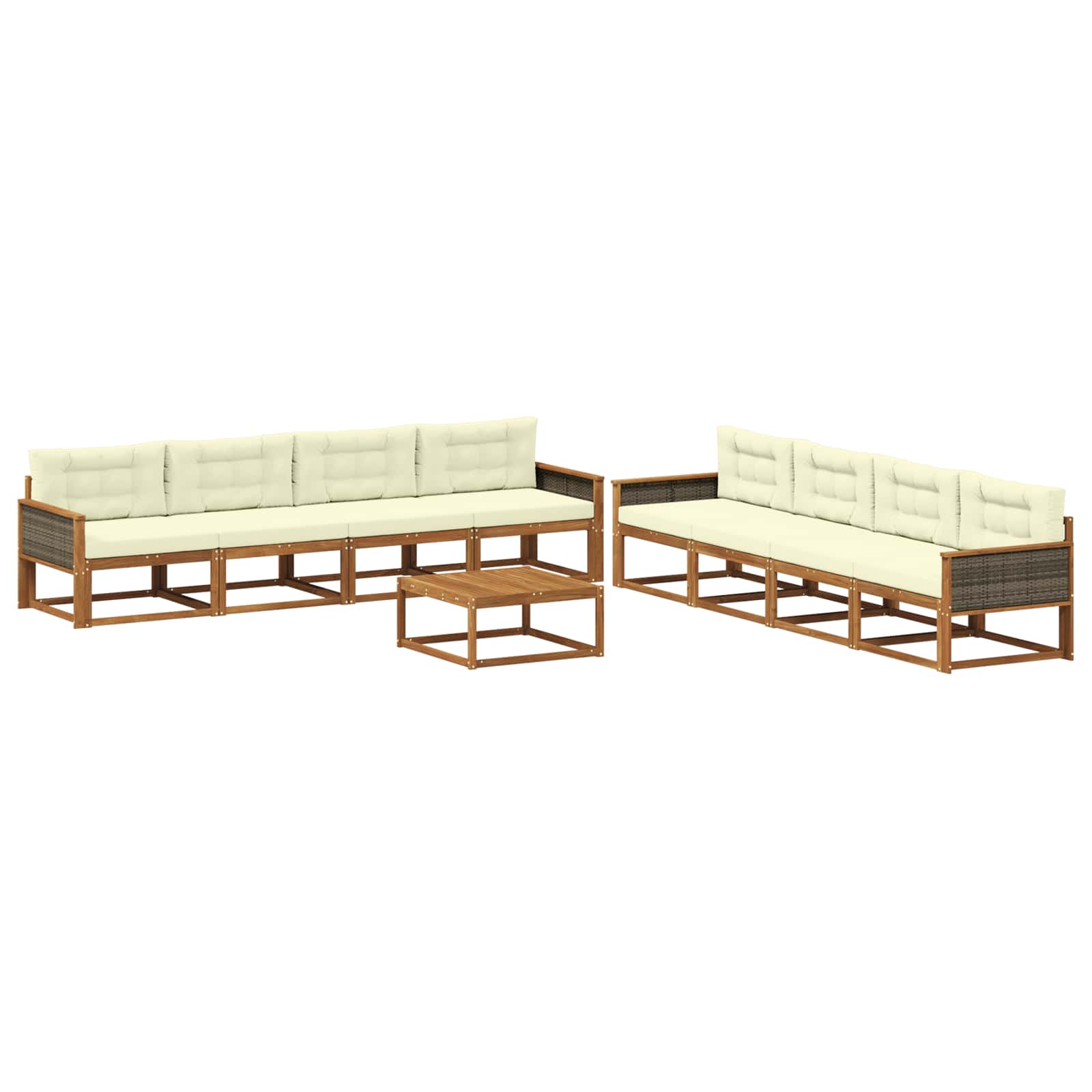 Ensemble de canapés d'extérieur 9 pcs Naturel et Crème - XIOS