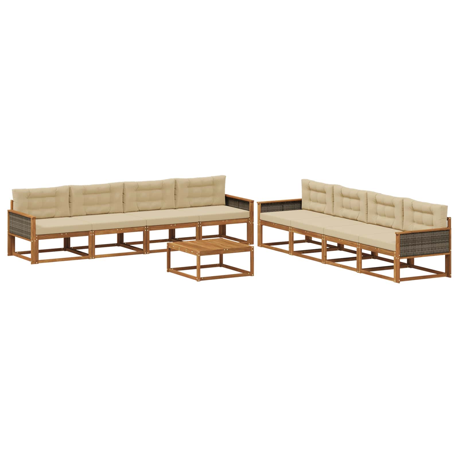 Ensemble de canapés d'extérieur 9 pcs Naturel et Beige - XIOS
