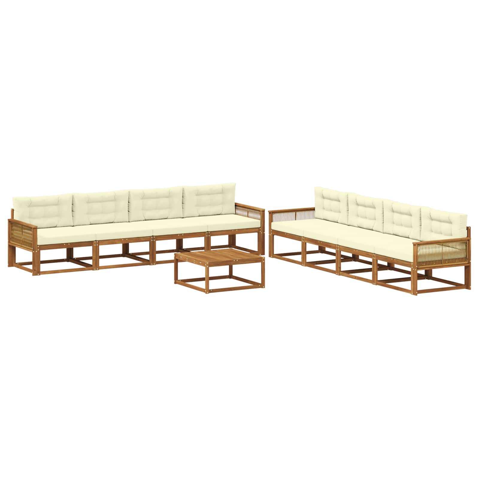 Ensemble de canapés d'extérieur 9 pcs Naturel et Crème - XIOS
