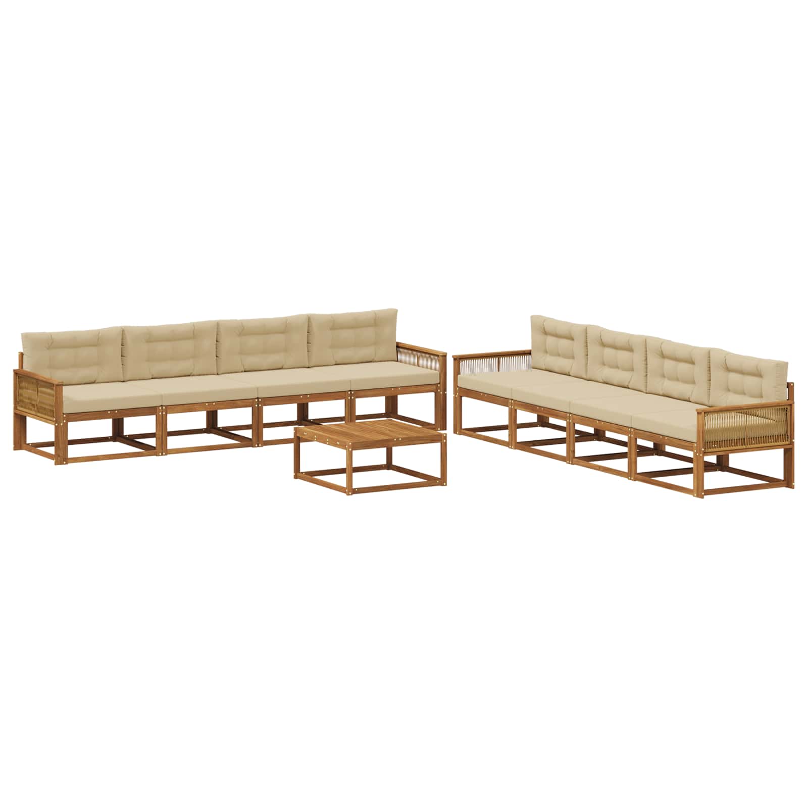 Ensemble de canapés d'extérieur 9 pcs Naturel et Beige - XIOS