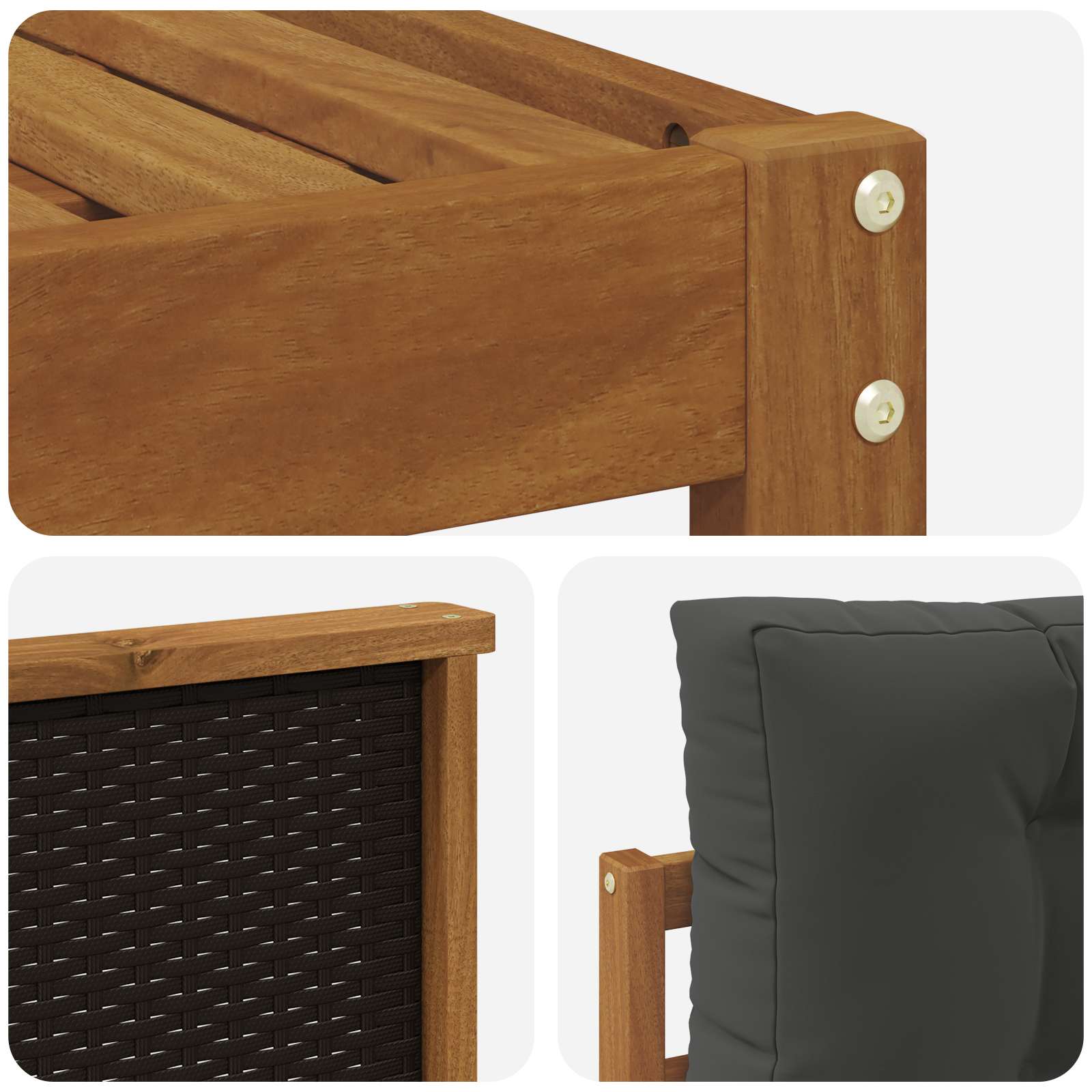 Ensemble de canapés d'extérieur 4 pcs Naturel et Anthracite - XIOS