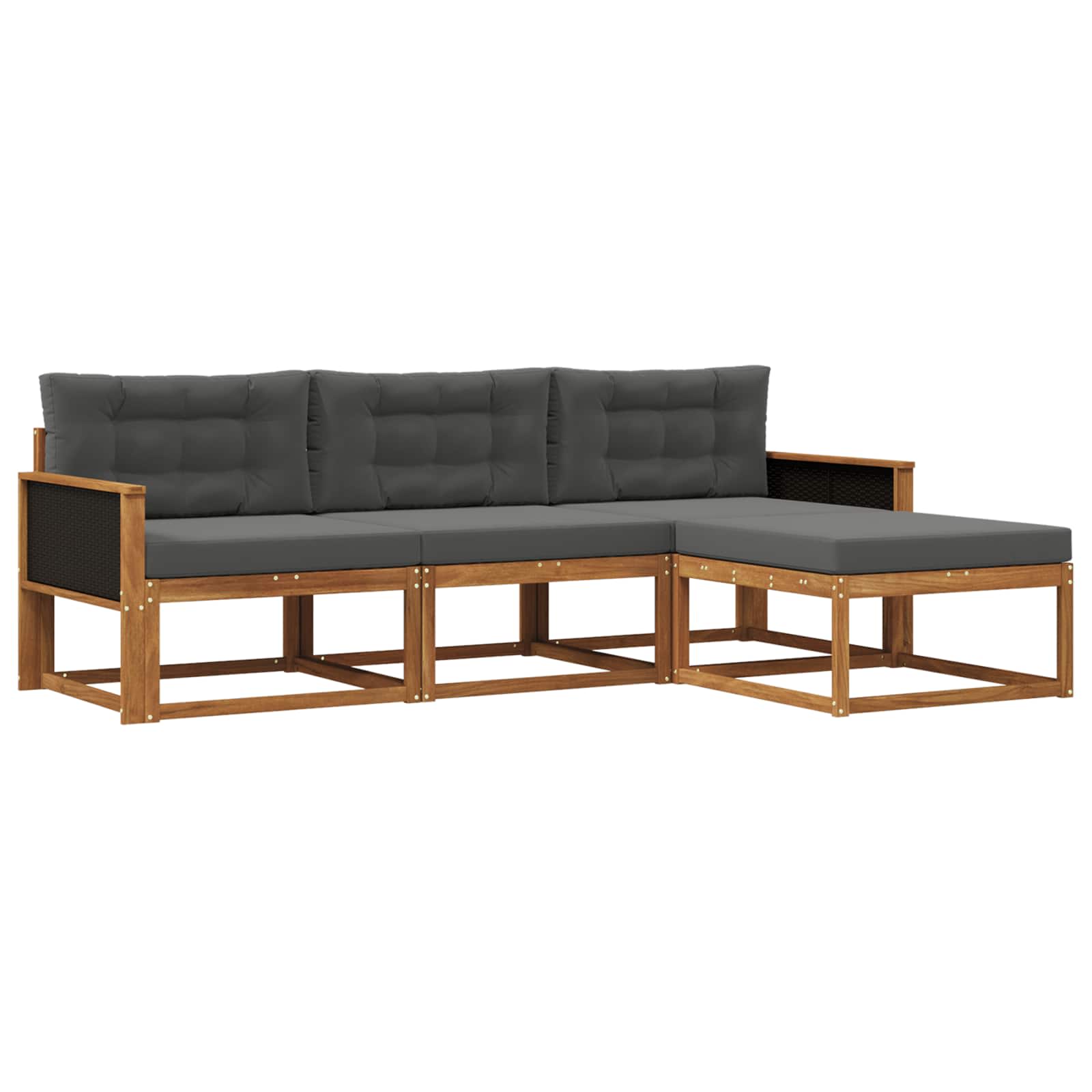 Ensemble de canapés d'extérieur 4 pcs Naturel et Anthracite - XIOS