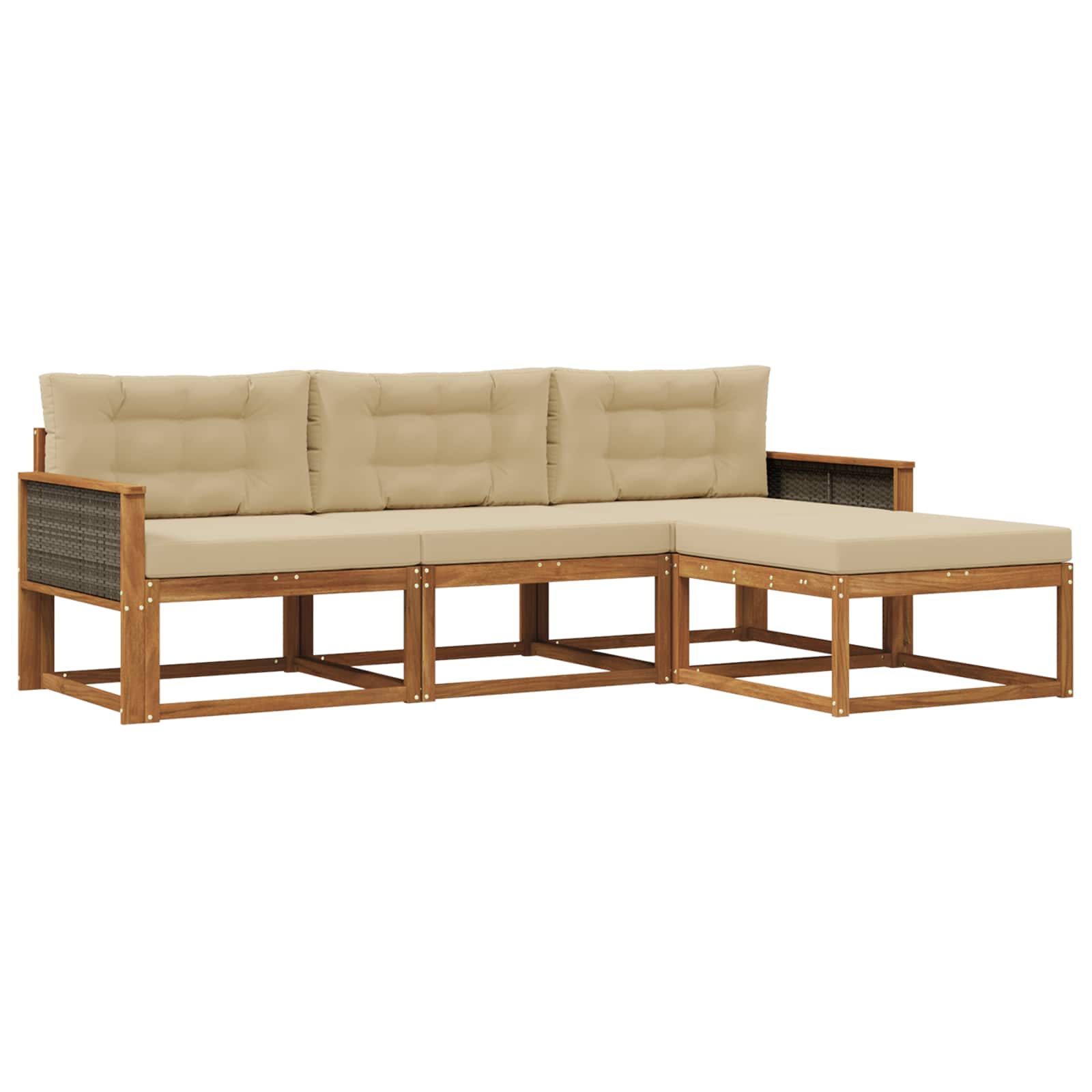 Ensemble de canapés d'extérieur 4 pcs Naturel et Beige - XIOS