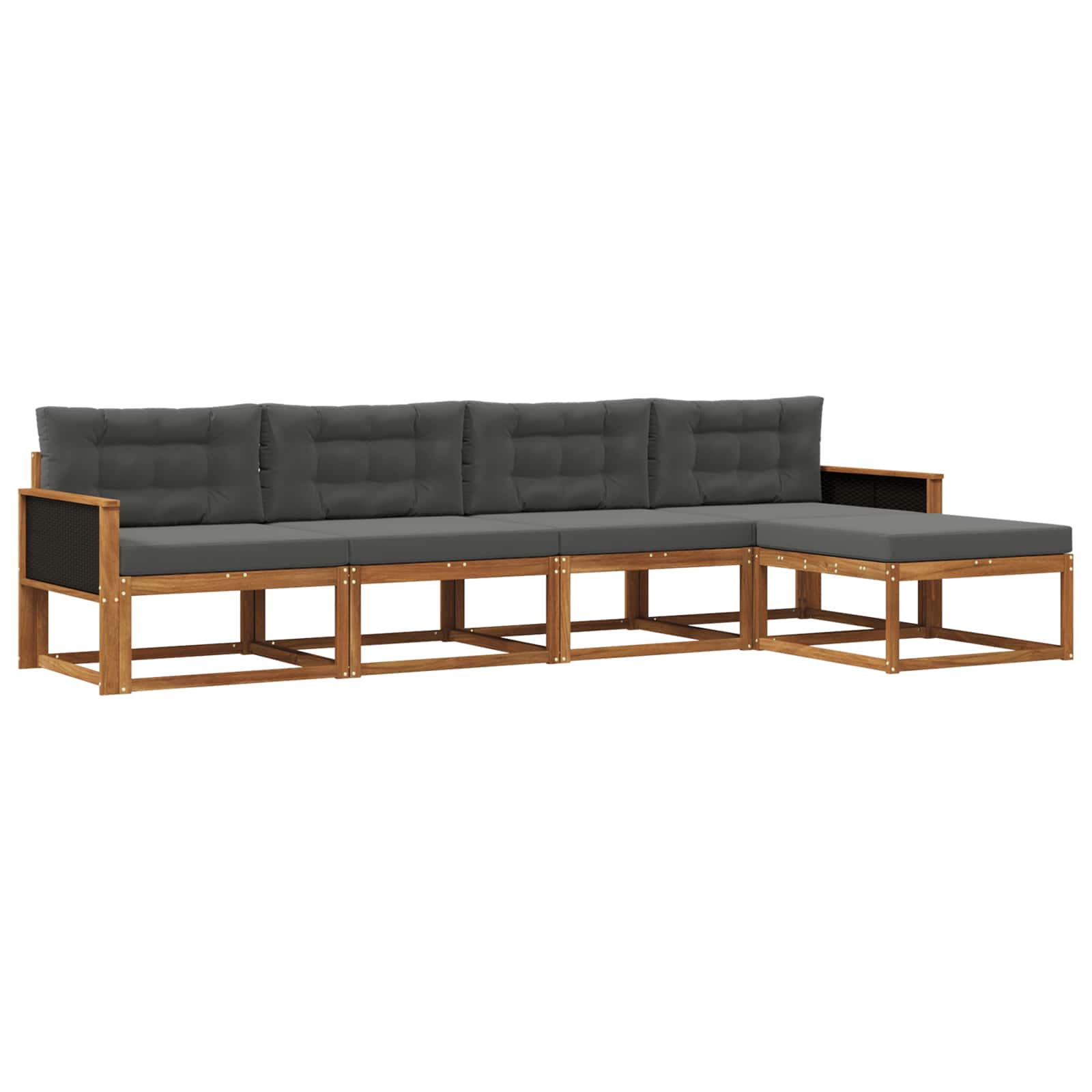 Ensemble de canapés d'extérieur 5 pcs Naturel et Anthracite - XIOS