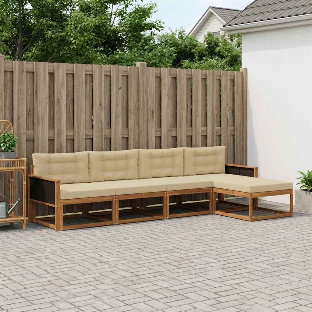 Ensemble de canapés d'extérieur 5 pcs Naturel et Beige - XIOS