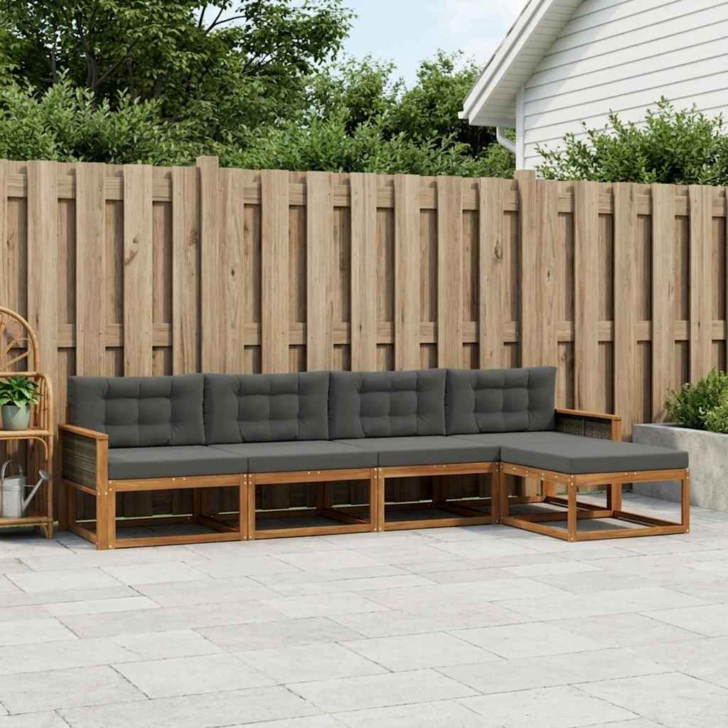 Ensemble de canapés d'extérieur 5 pcs Naturel et Anthracite - XIOS