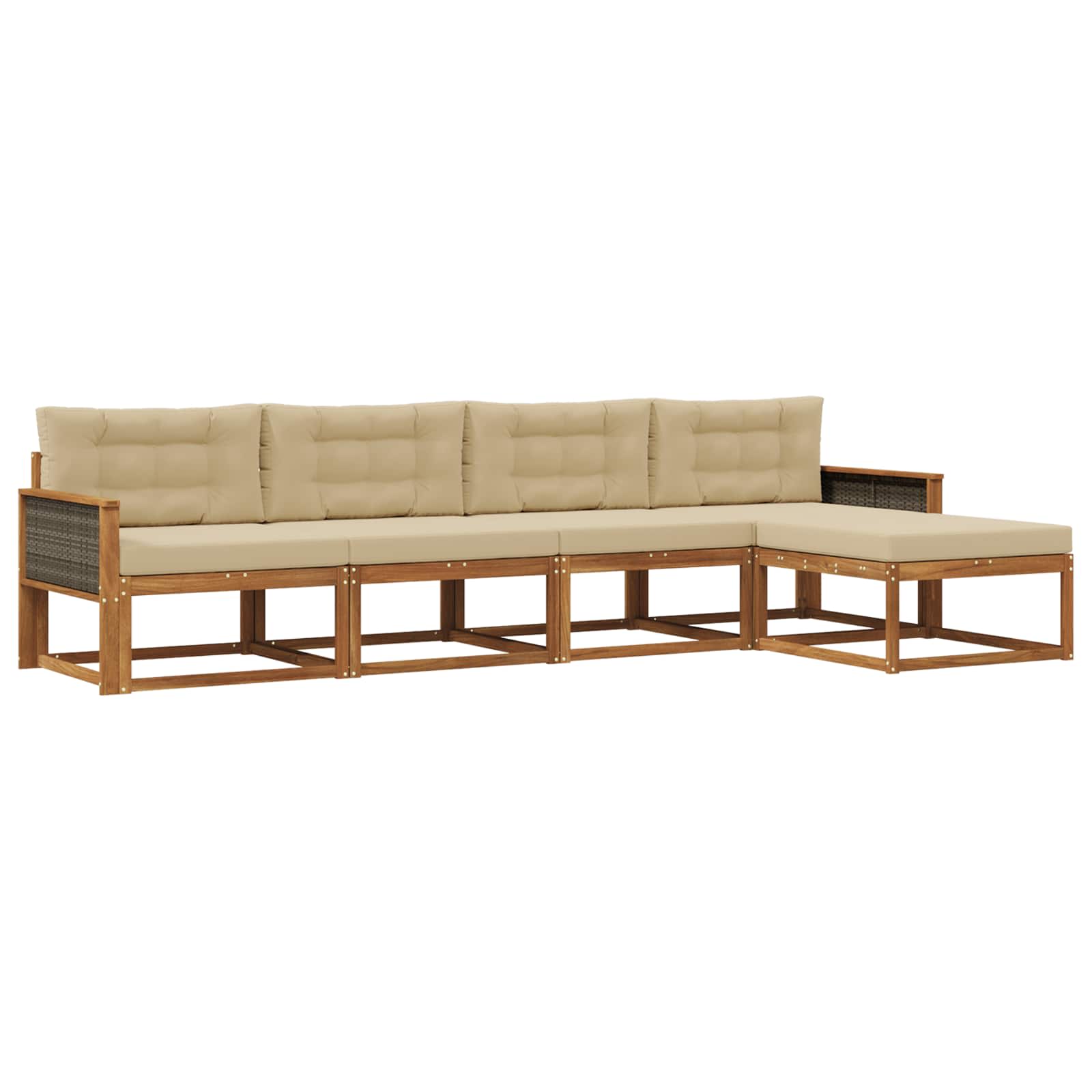 Ensemble de canapés d'extérieur 5 pcs Naturel et Beige - XIOS