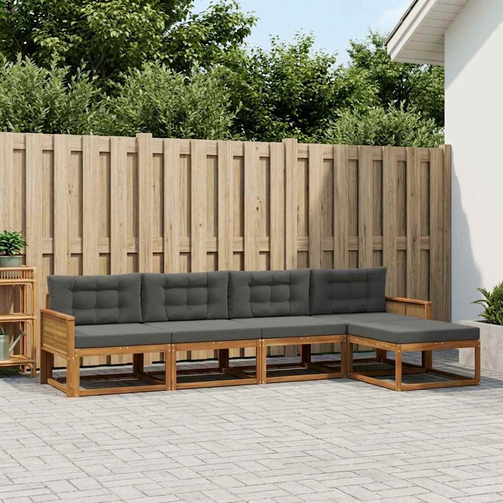 Ensemble de canapés d'extérieur 5 pcs Naturel et Anthracite - XIOS