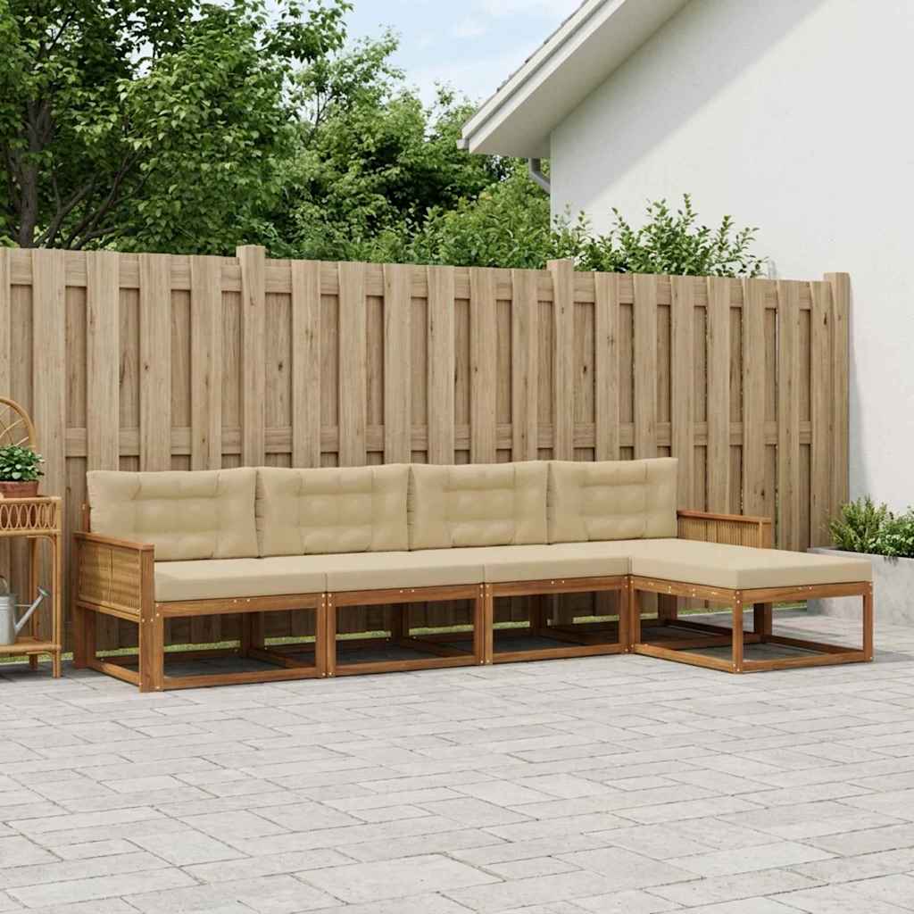 Ensemble de canapés d'extérieur 5 pcs Naturel et Beige - XIOS