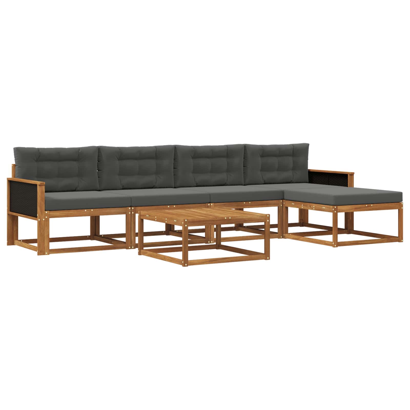 Ensemble de canapés d'extérieur 6 pcs Naturel et Anthracite - XIOS