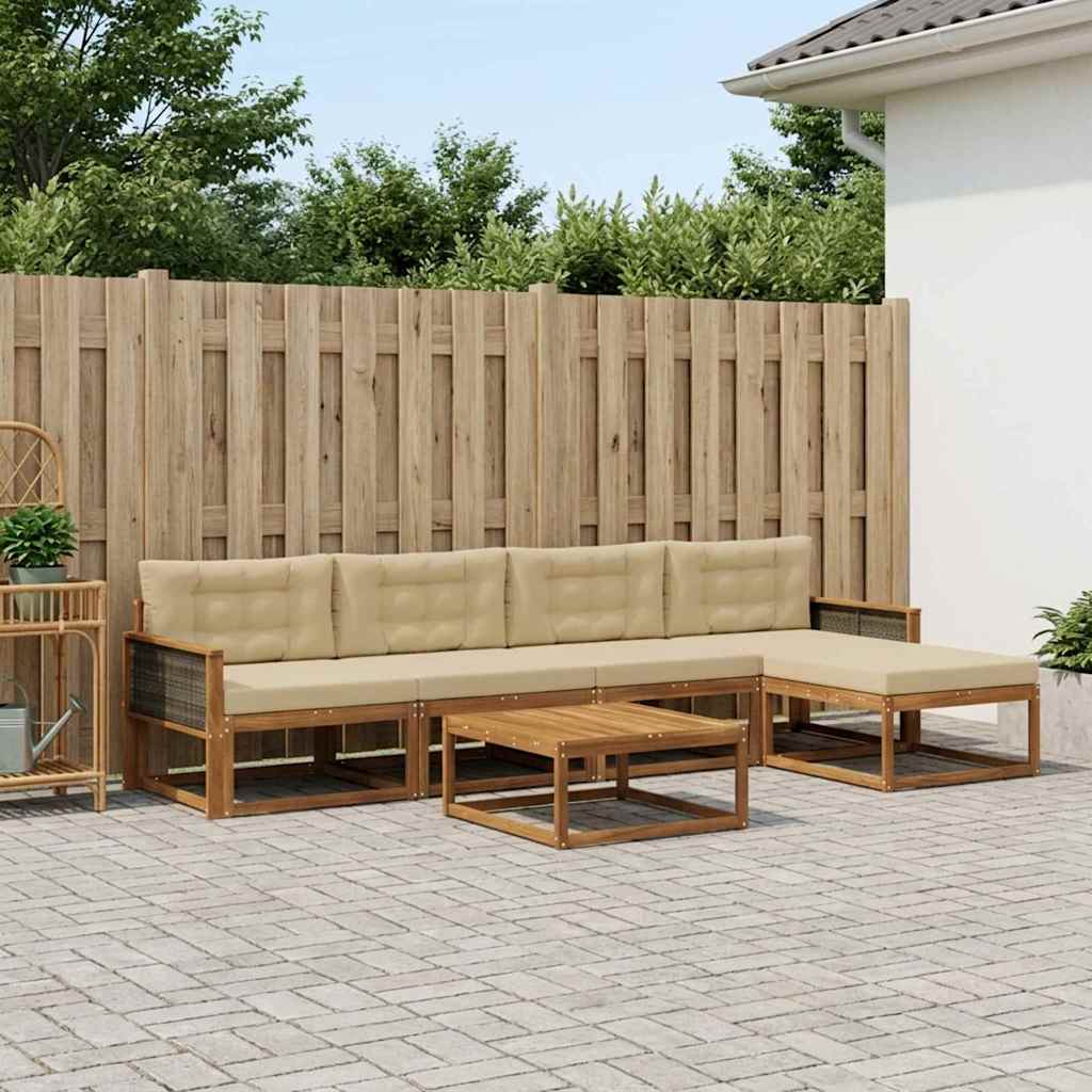 Ensemble de canapés d'extérieur 6 pcs Naturel et Beige - XIOS