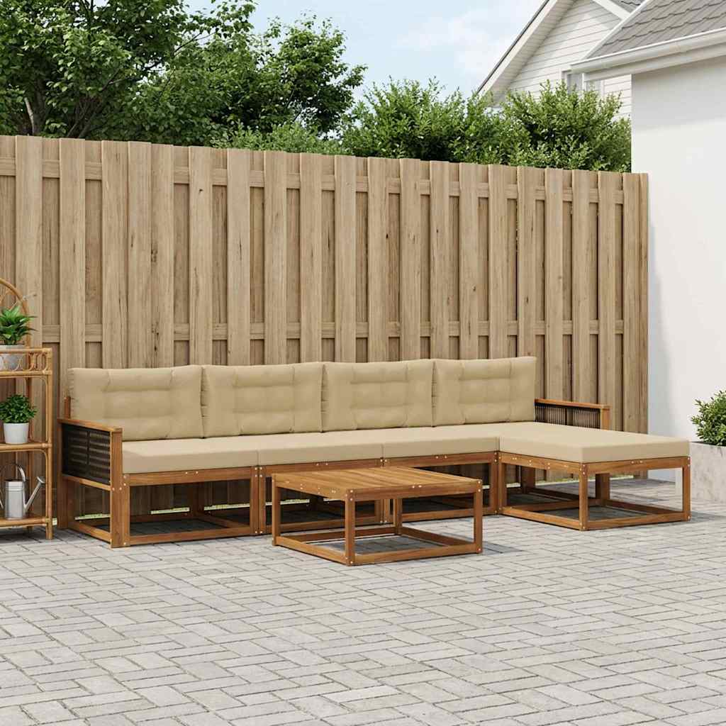 Ensemble de canapés d'extérieur 6 pcs Naturel et Beige - XIOS