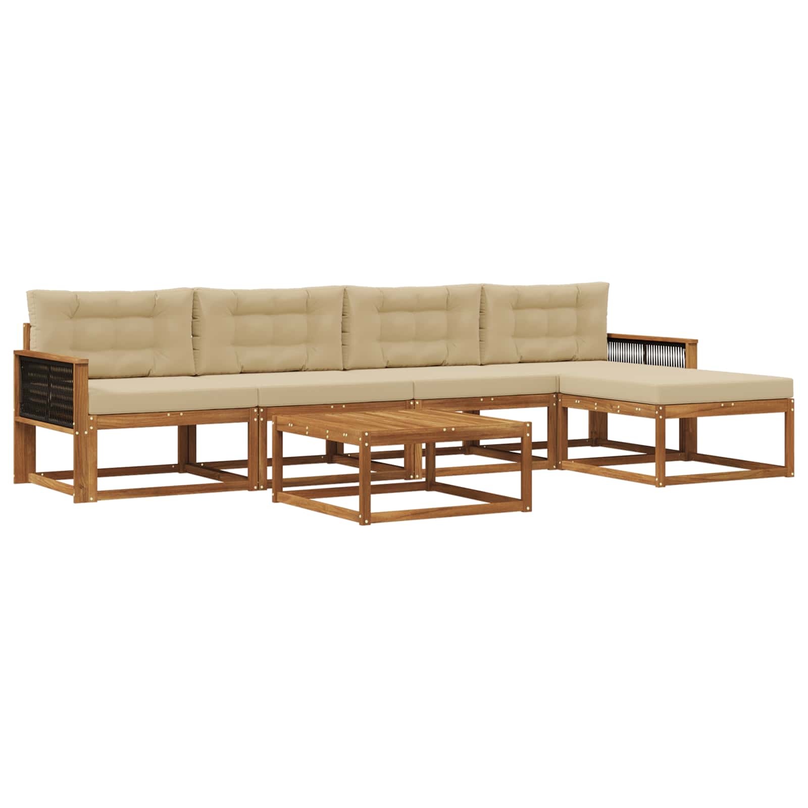 Ensemble de canapés d'extérieur 6 pcs Naturel et Beige - XIOS