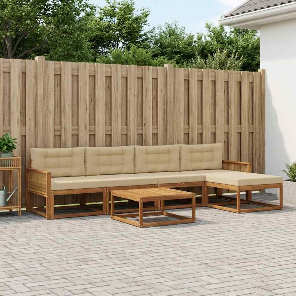 Ensemble de canapés d'extérieur 6 pcs Naturel et Beige - XIOS