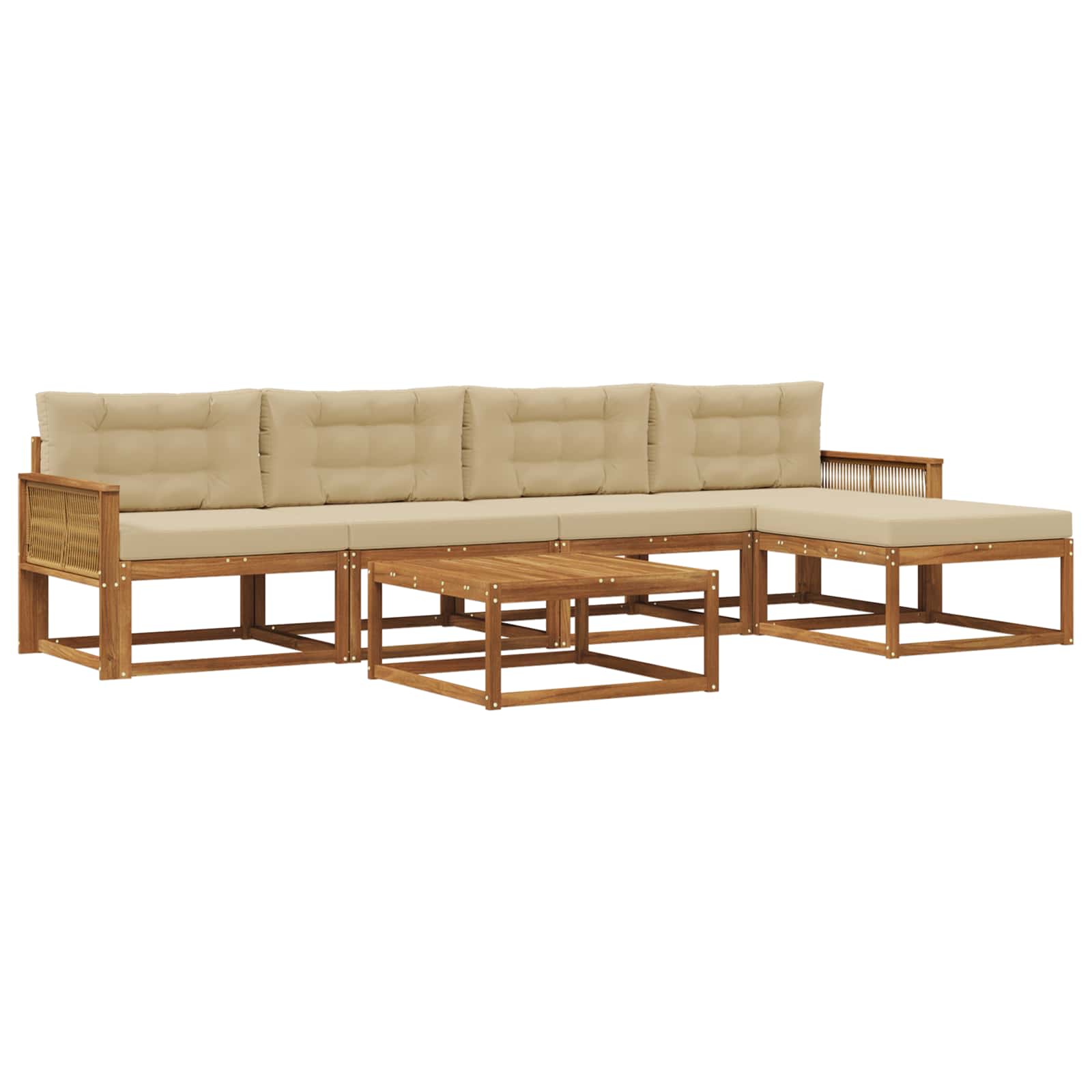 Ensemble de canapés d'extérieur 6 pcs Naturel et Beige - XIOS