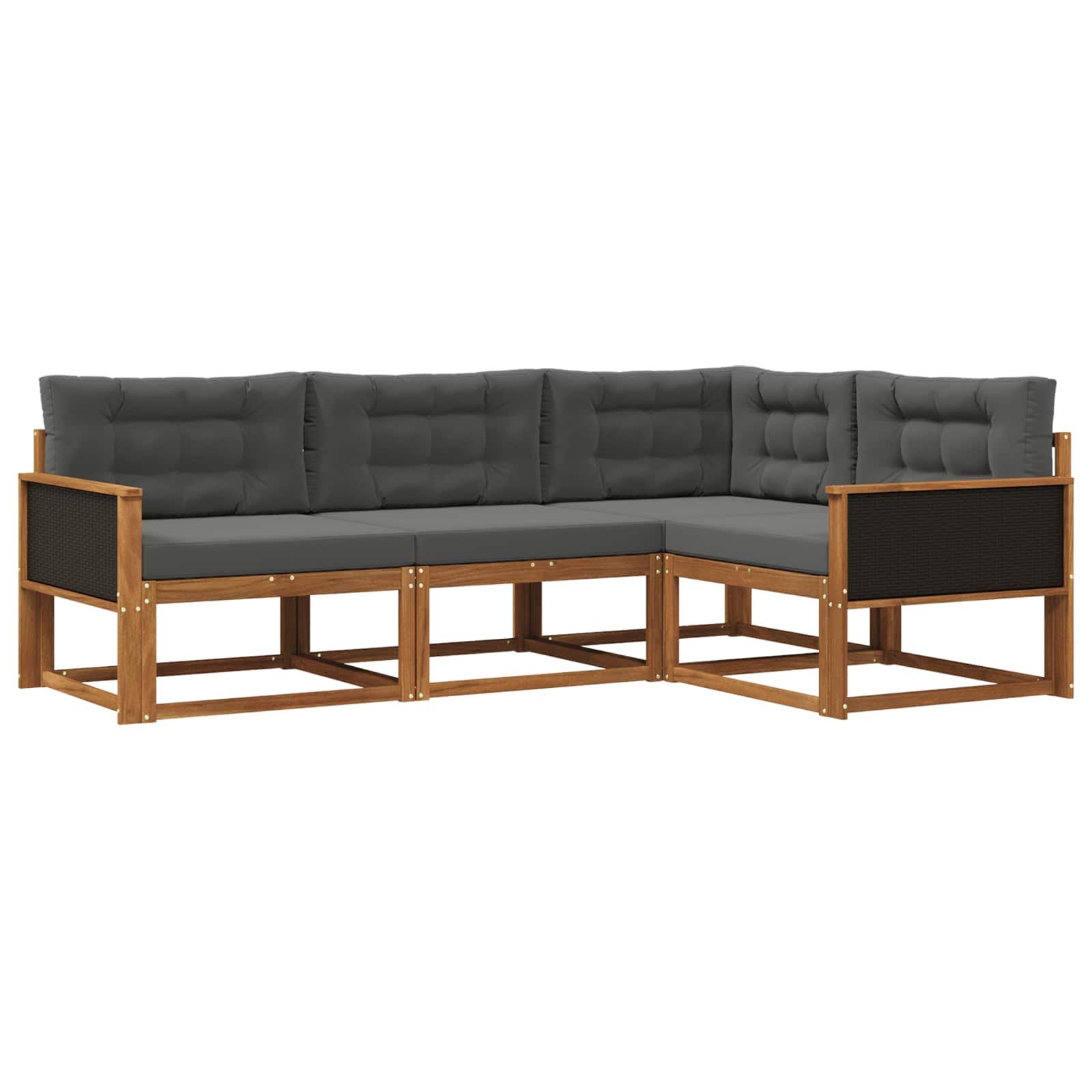 Ensemble de canapés d'extérieur 4 pcs Naturel et Anthracite - XIOS