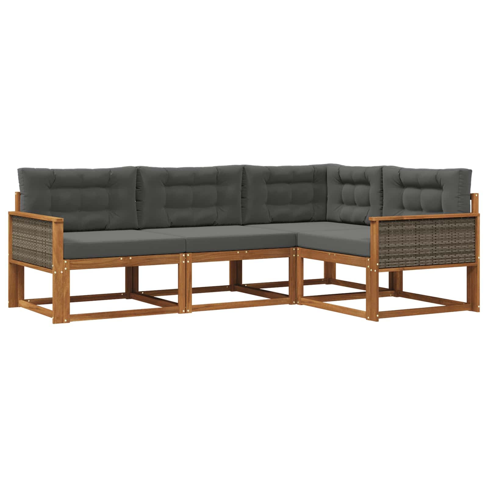 Ensemble de canapés d'extérieur 4 pcs Naturel et Anthracite - XIOS