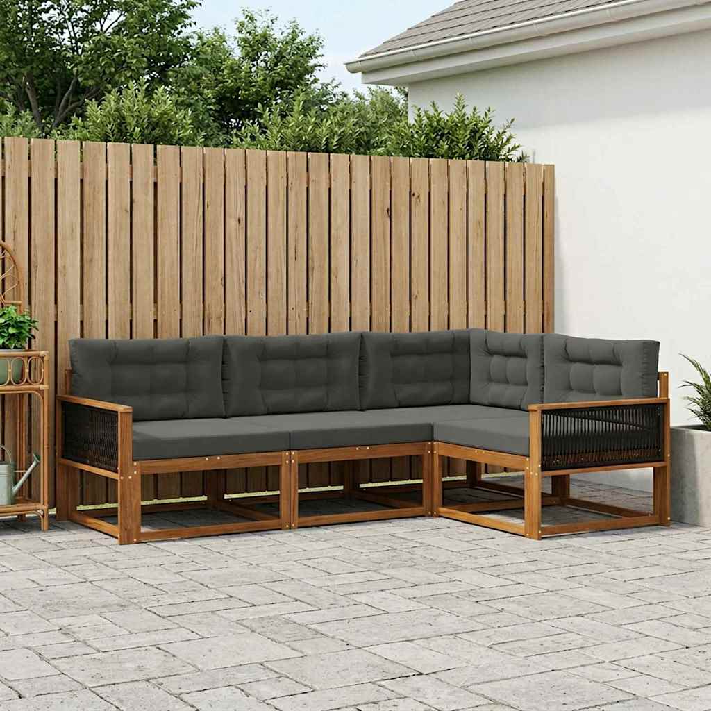 Ensemble de canapés d'extérieur 4 pcs Naturel et Anthracite - XIOS